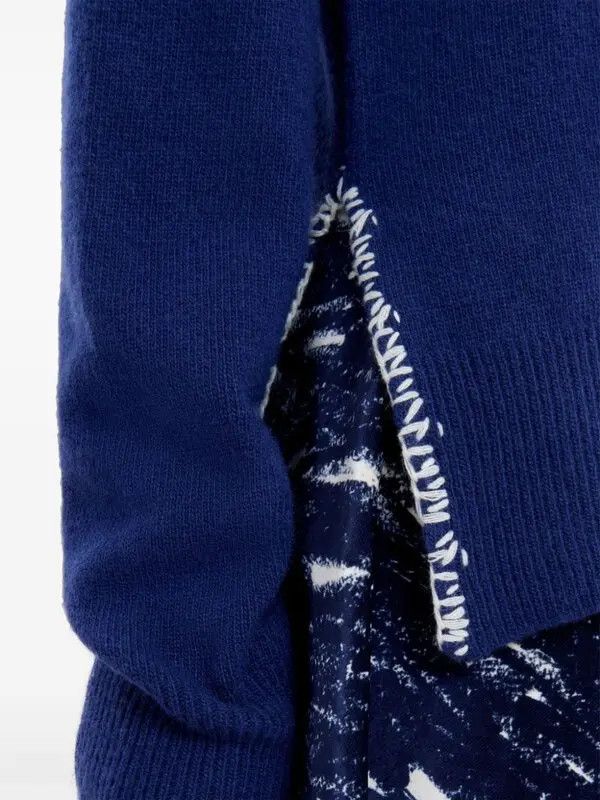 Marni o1w1db11125 Wool-Cashmere Blend Cardigan in Blue Size L / US 10 / IT 46 - 4 Thumbnail