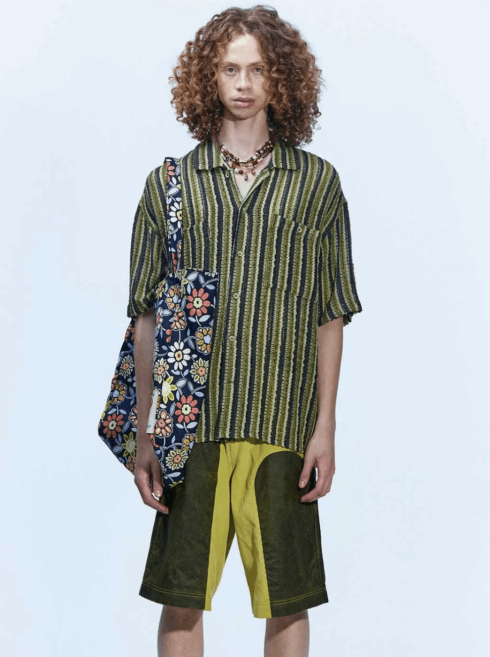 Andersson Bell Sheer Knit Open Collar Shirt atb844m (GREEN) Size US XL / EU 56 / 4 - 1 Thumbnail