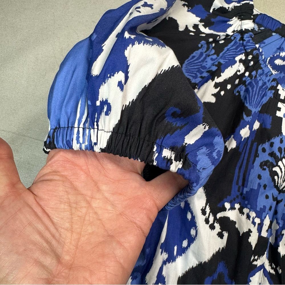 Chicos Chico's Ikat Puff Sleeve Cotton Tiered Midi Dress Size 00 U Size XS / US 0-2 / IT 36-38 - 8 Thumbnail