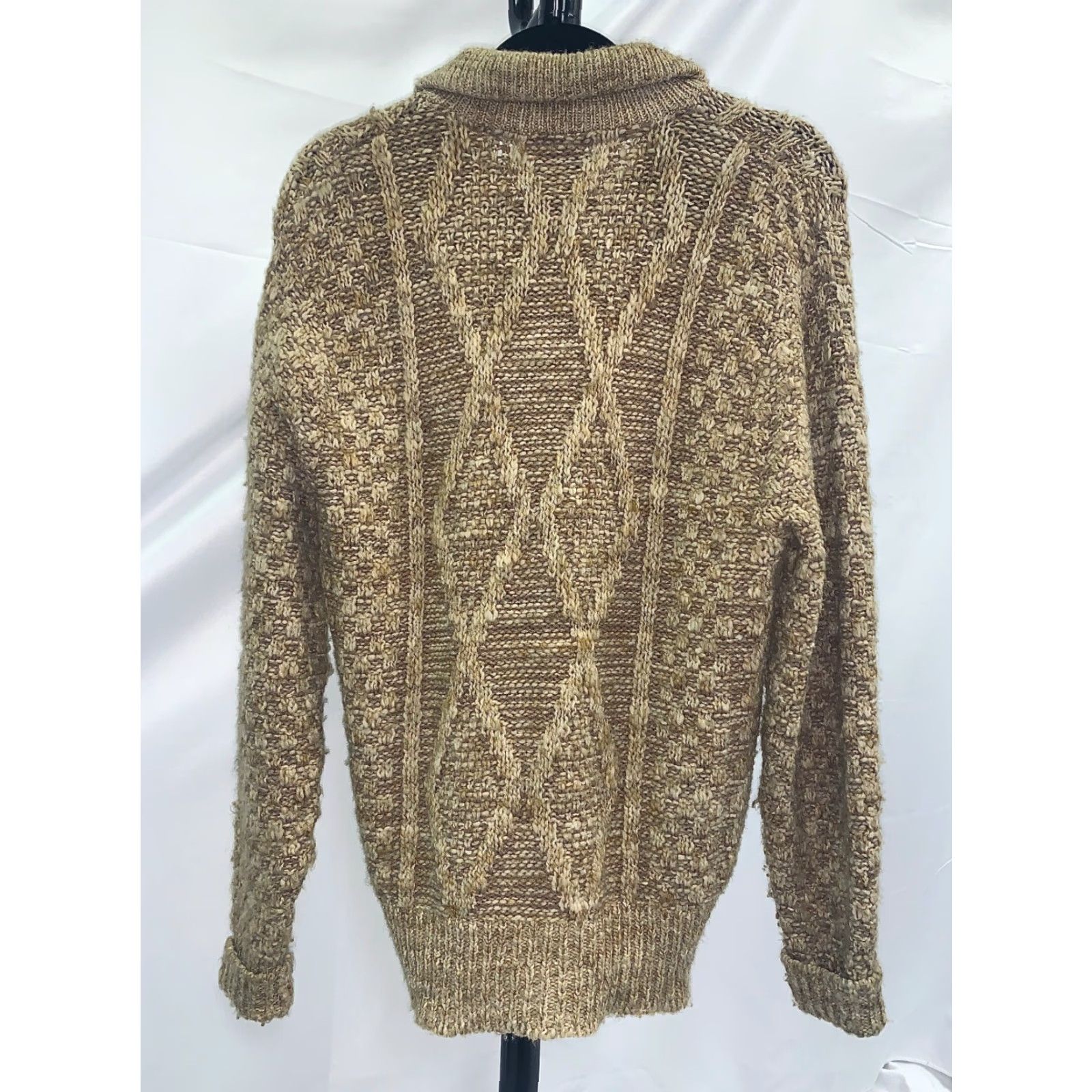 Jockey VINTAGE Jockey International Knit Medium Collared Zip-Up Sweater Cream Womens | Knit | Sweater | Size M | 30" Long | Collared Zip-Up knit sweater Size M / US 6-8 / IT 42-44 - 3 Thumbnail