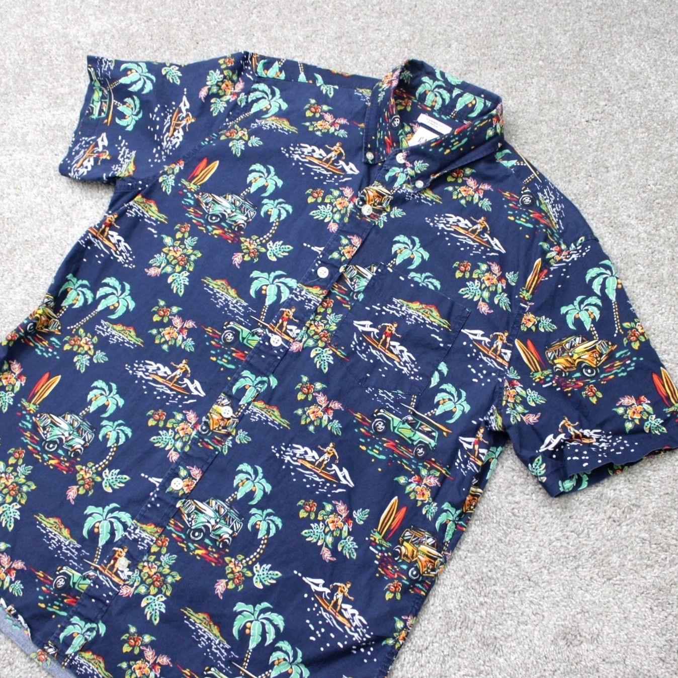 Gap GAP Hawaiian Shirt Mens Medium Blue Floral Short Sleeve Button-Up For Casual Travel Workwear Shirt Mens I/J Size US M / EU 48-50 / 2 - 3 Thumbnail