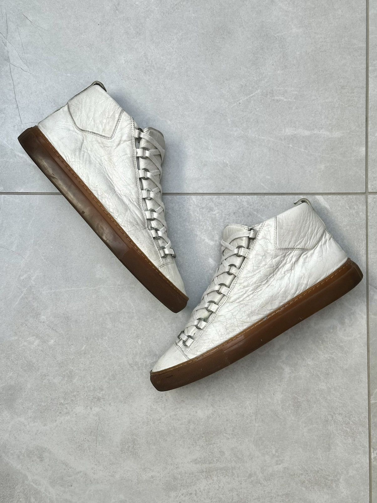 Balenciaga Balenciaga Arena High 43 EU White + Brown / Gum Sole Size US 11 / EU 44 - 2 Thumbnail