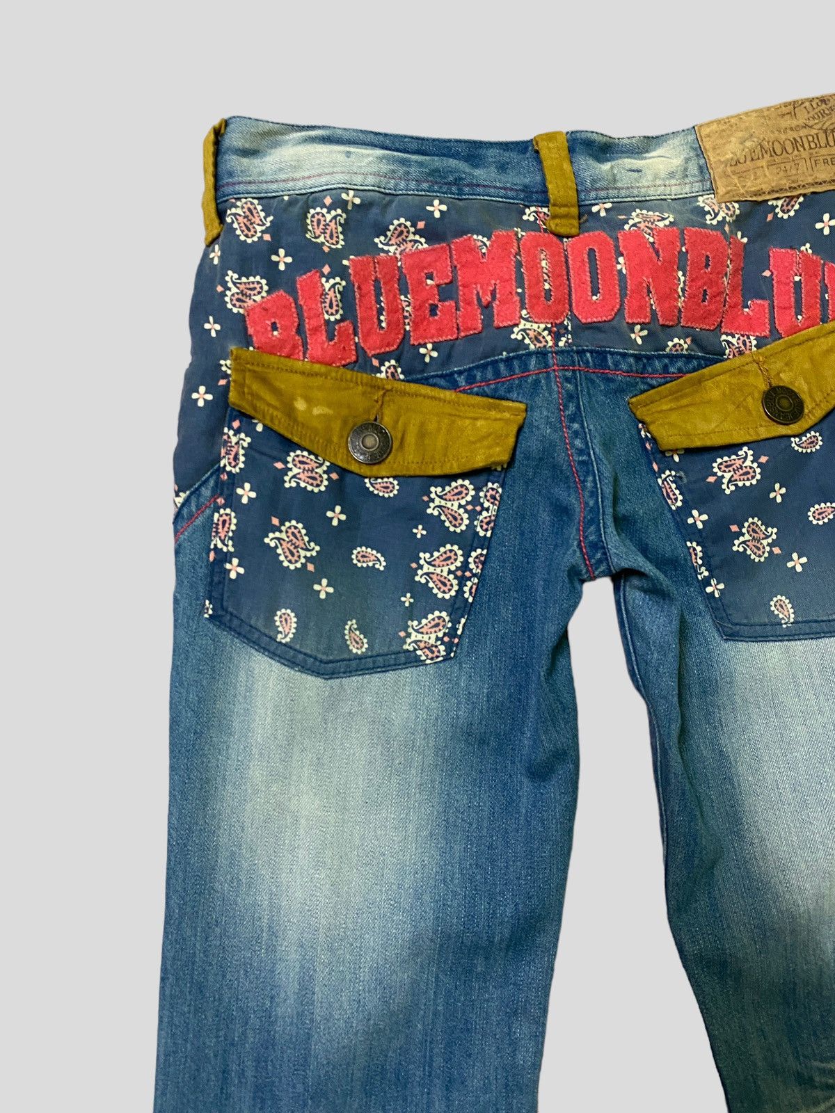 Designer × Japanese Brand × Vintage Vintage Blue Moon Blue Patches Low Rise Denim Size US 30 / EU 46 - 10 Thumbnail