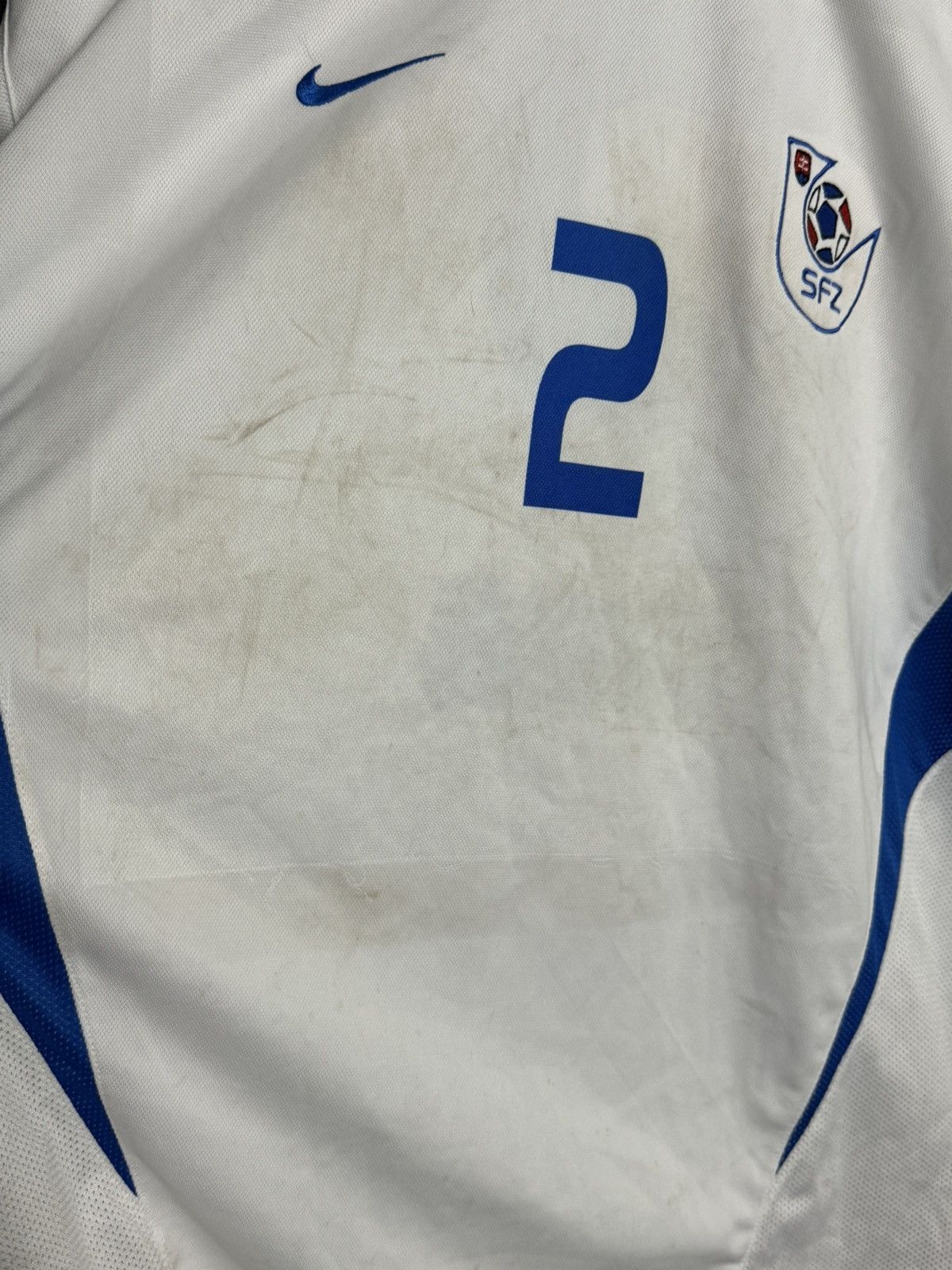 Nike Slovakia National Team 02/03 Home Football Match Worn Jersey Size US XL / EU 56 / 4 - 5 Thumbnail