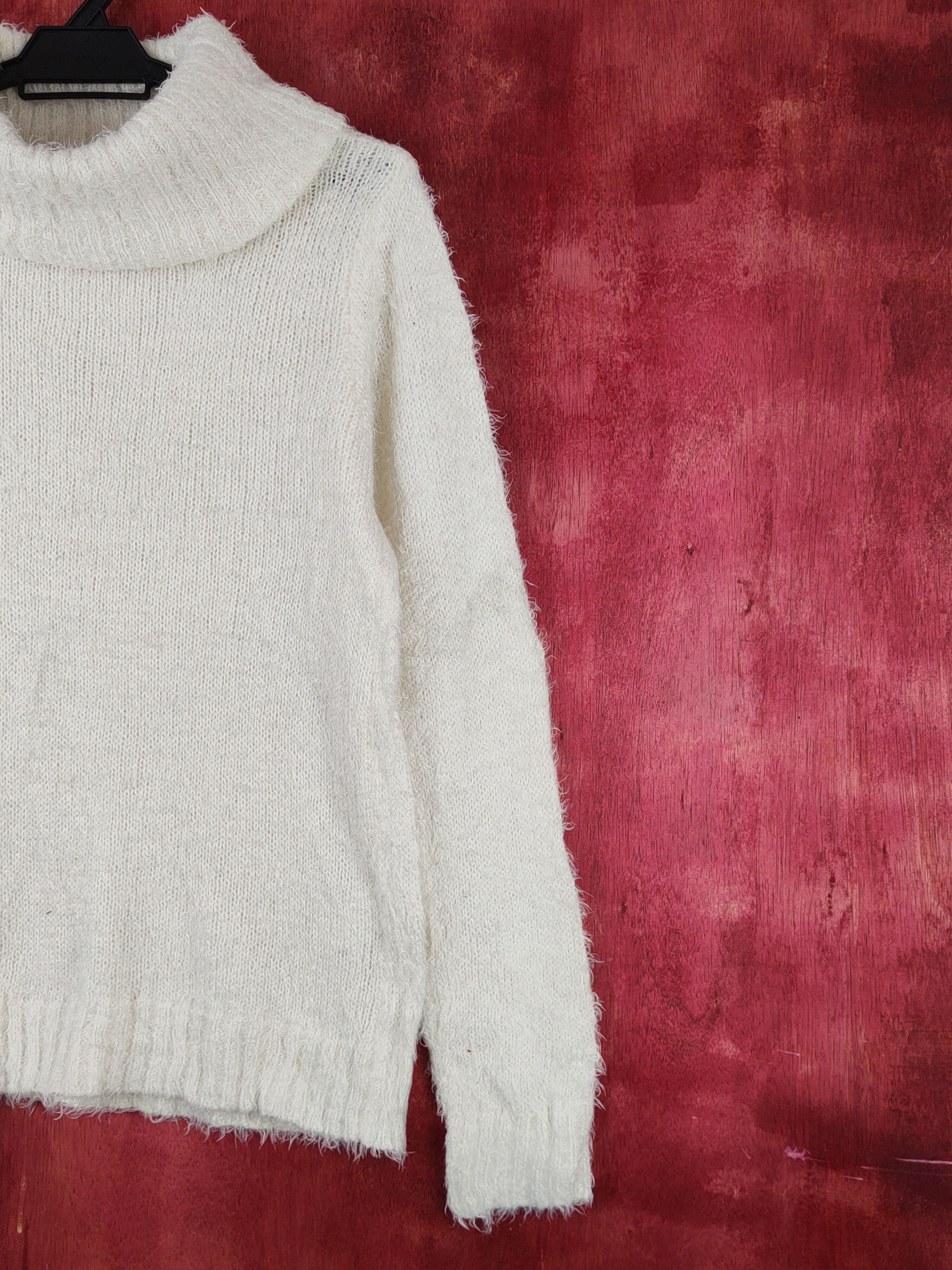 Japanese Brand SpiralGirl White Shag Shaggy Fur Mohair Knitwear #S1897 Size M / US 6-8 / IT 42-44 - 5 Thumbnail