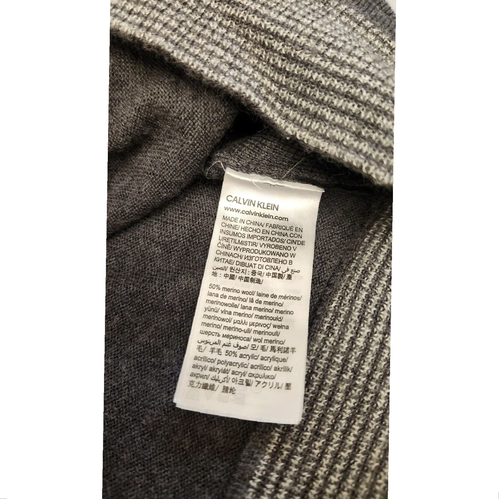 Calvin Klein Calvin Klein Sweater Mens M Gray Merino Wool Blend Full Zip Cardigan HOLE Size US M / EU 48-50 / 2 - 7 Thumbnail