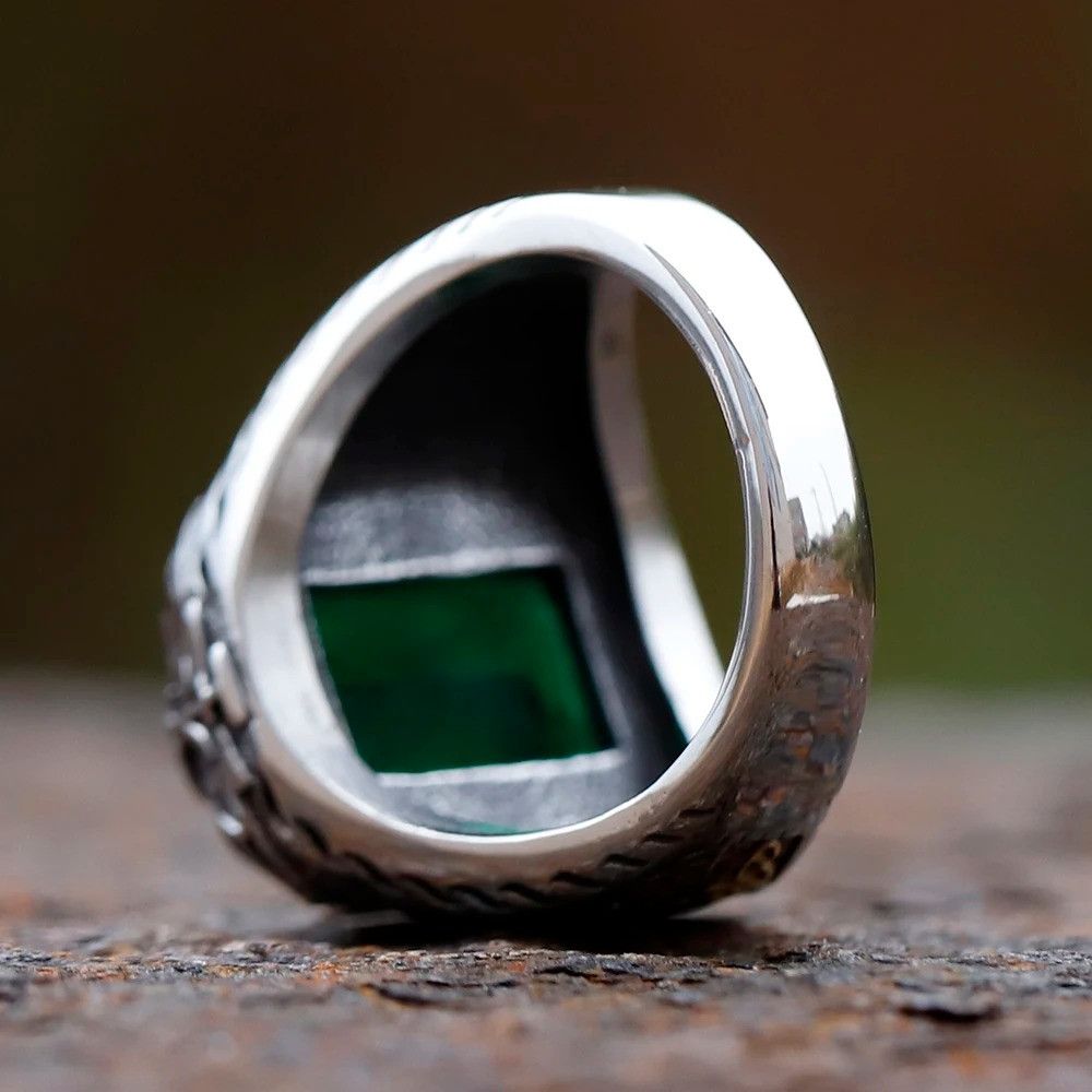 Jewelry Crown Totem green Ring Streetwear Jewelry Fashion Gift Size ONE SIZE - 5 Thumbnail