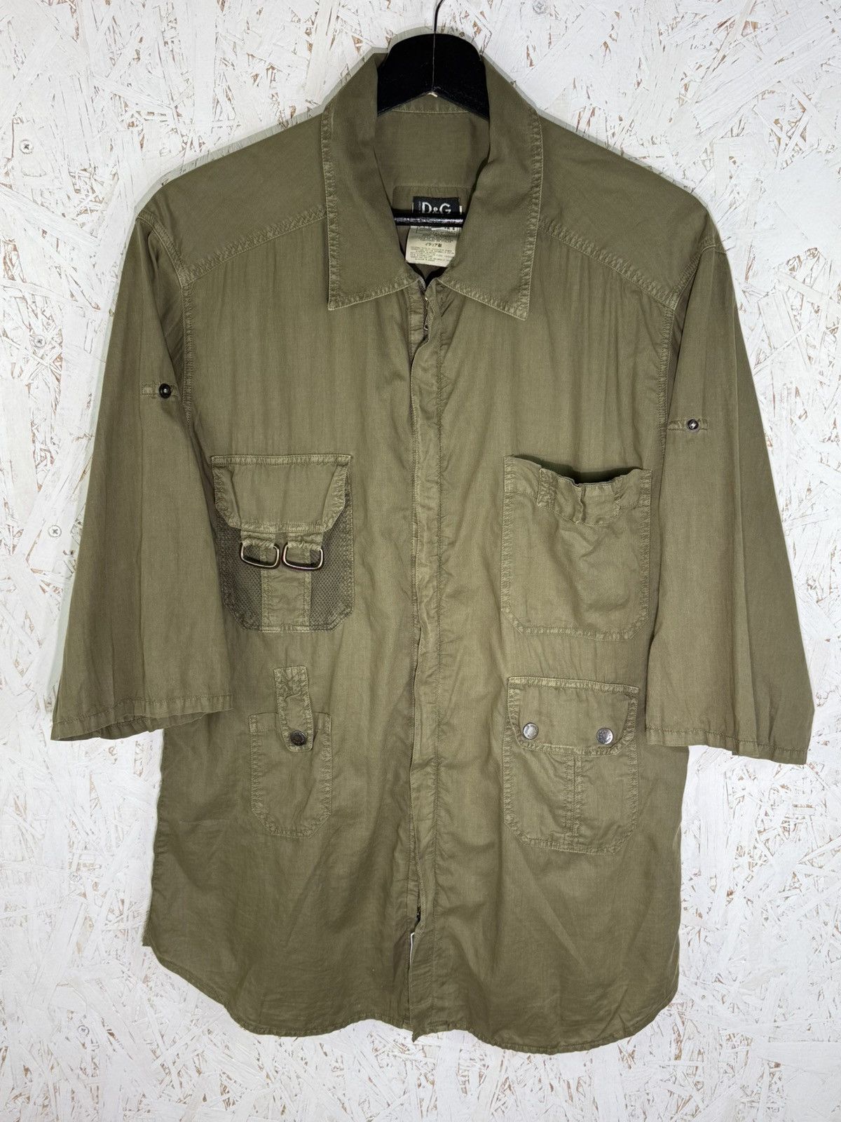 Dolce & Gabbana Dolce & Gabbana 2003 Zippered 2/3 Sleeve Military Shirt M Size US M / EU 48-50 / 2 - 1 Thumbnail