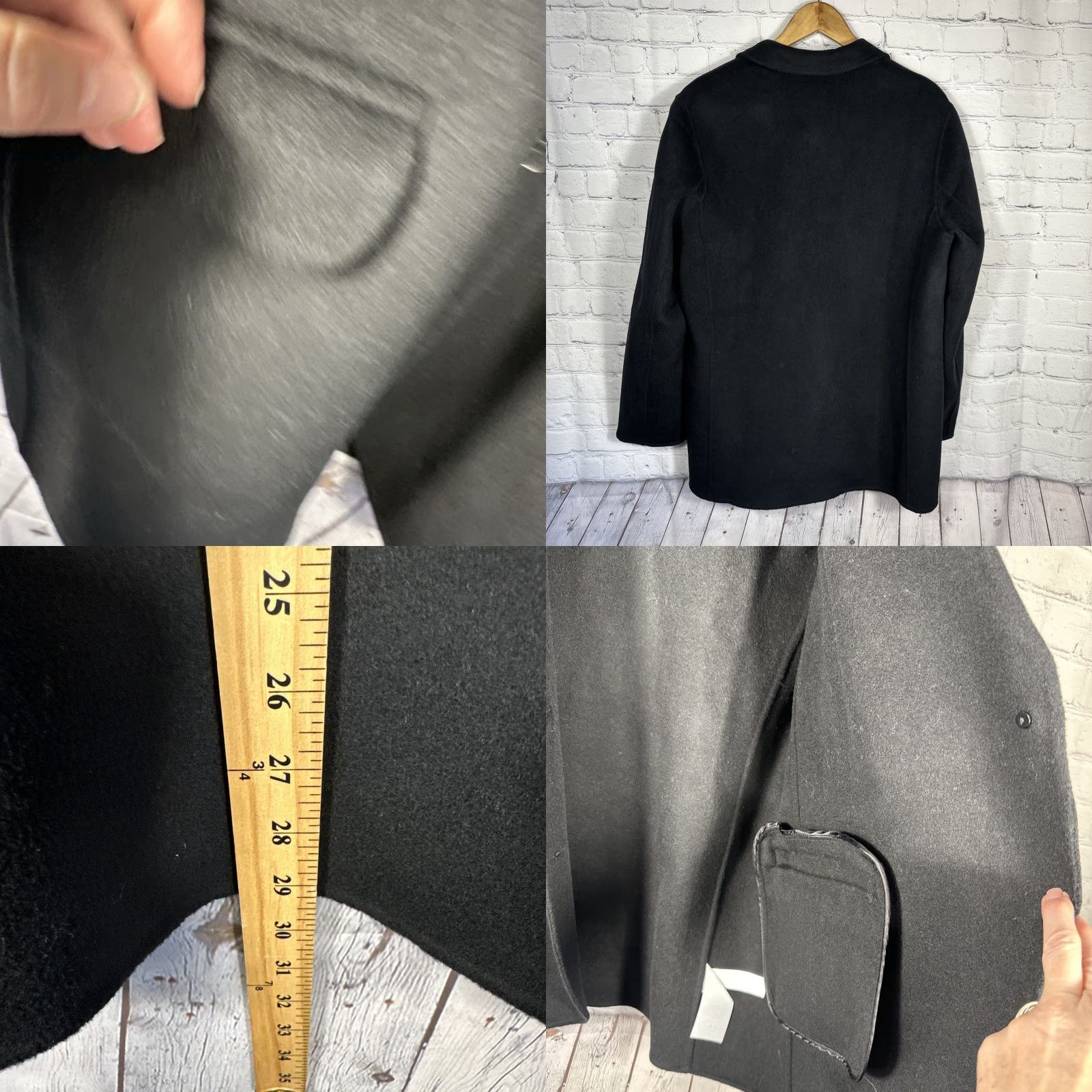 Quince Quince Double Faced Merino Wool Soft Blazer Black Large Women Coat Overcoat Business Winter Size L / US 10 / IT 46 - 8 Thumbnail