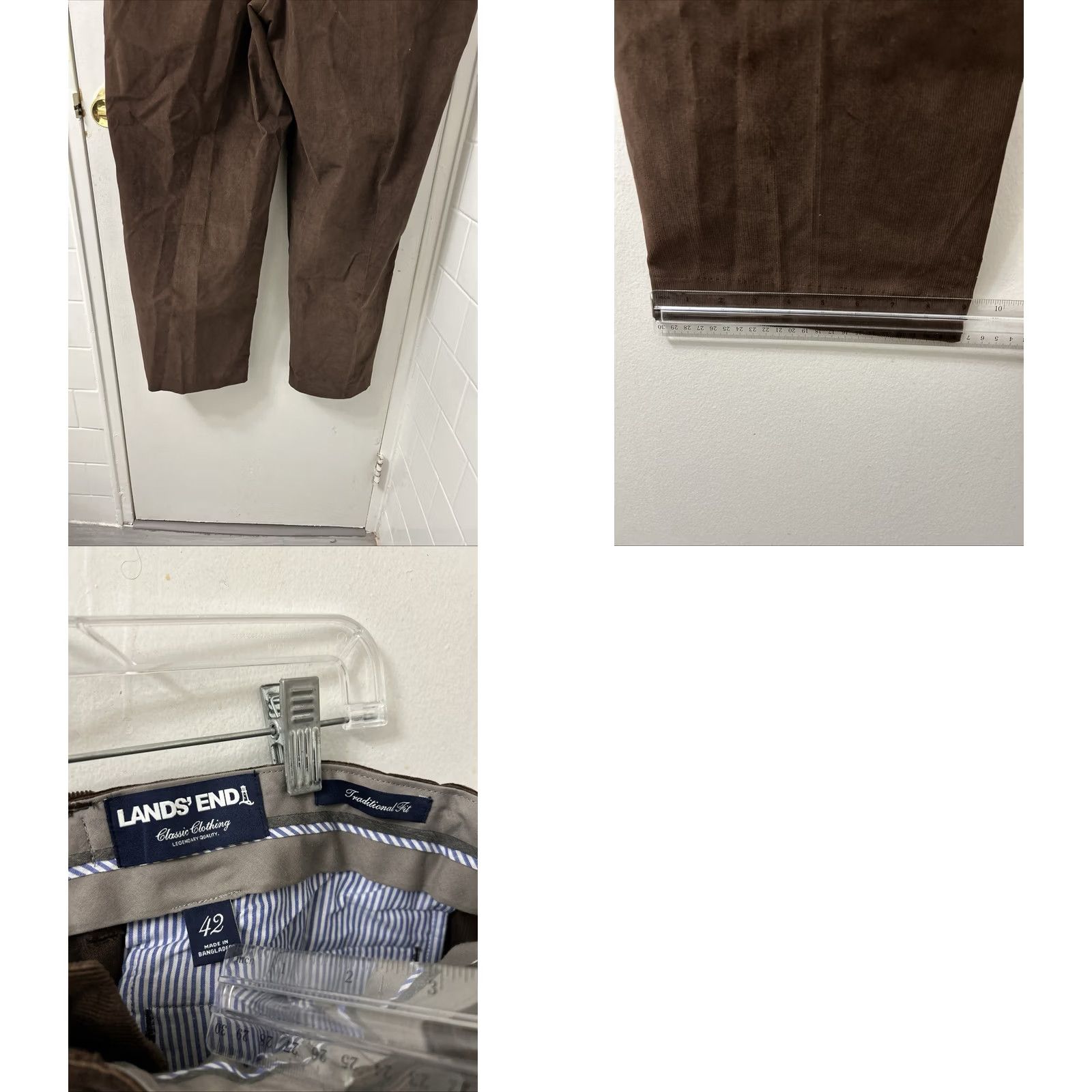 Lands' End Lands' End Corduroy Pants Mens 42x29 Brown Pleated YKK Traditional Fit Trousers Size US 42 / EU 58 - 8 Thumbnail