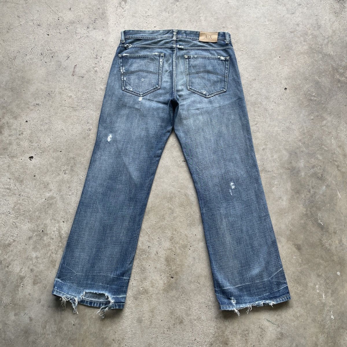 Armani Exchange × Jean Vintage Armani Exchange USA Distressed Jeans Faded Pants W35 Size US 35 - 1 Thumbnail