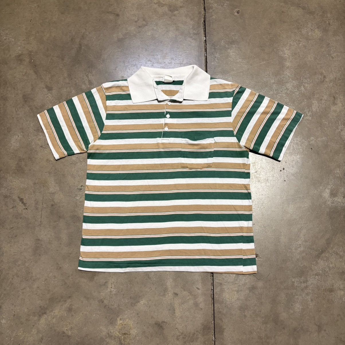 JCPenney Vintage 80s JCPenney Striped Polo Shirt Western Preppy USA Size US XL / EU 56 / 4 - 1 Thumbnail