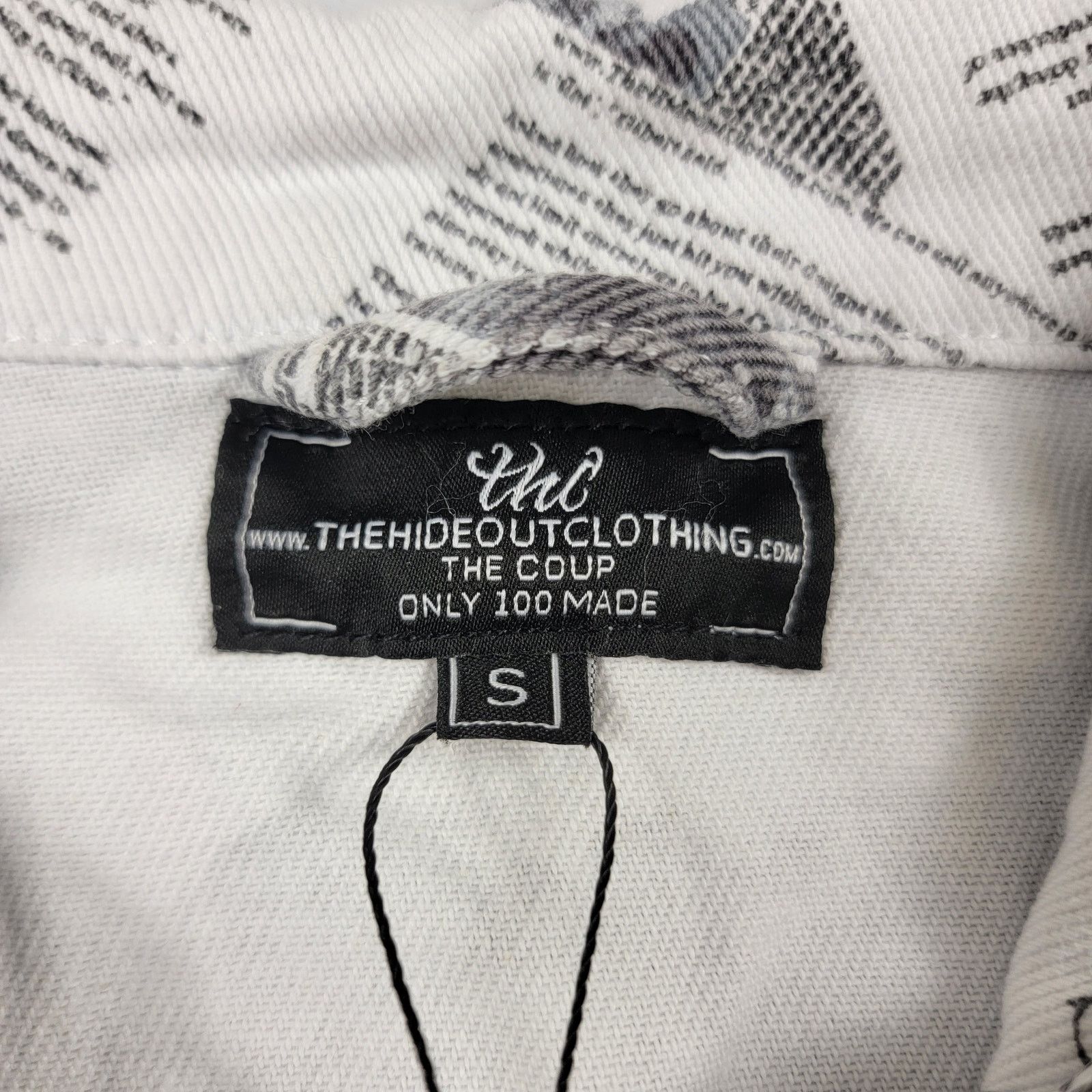 Sideout The Hideout Clothing Mens Denim Jacket 'The News' Sz S (773) Size US M / EU 48-50 / 2 - 4 Thumbnail
