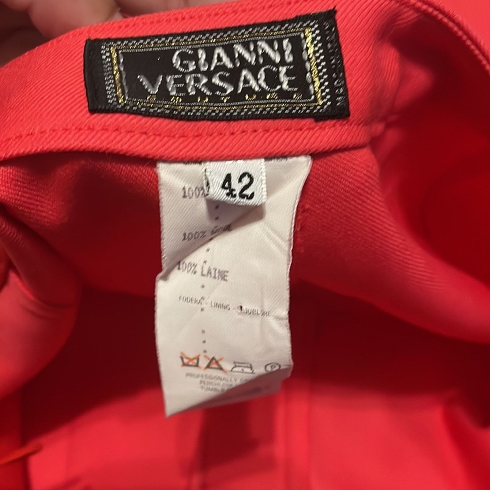 Versace Vintage Gianni Versace Couture Runway Bright Coral Pants Size 28" / US 6 / IT 42 - 4 Thumbnail