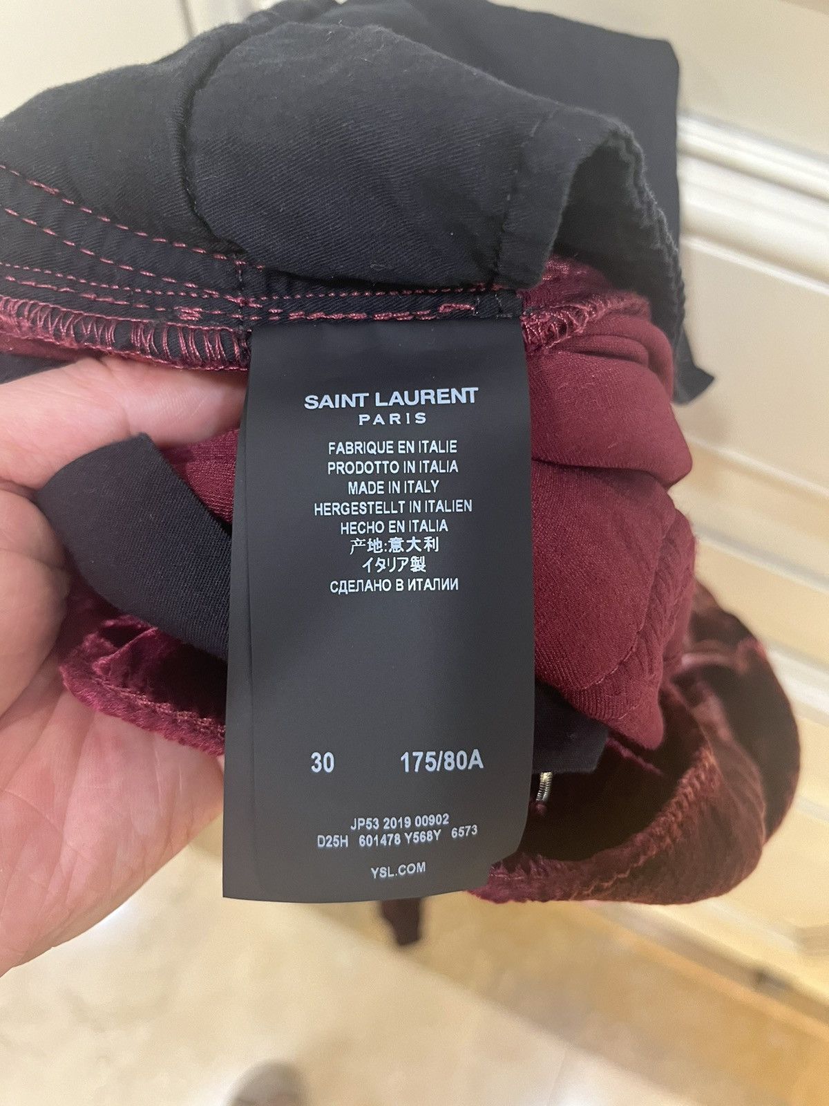 Saint Laurent Paris burgundy velvet pants size30 Size US 30 / EU 46 - 11 Thumbnail
