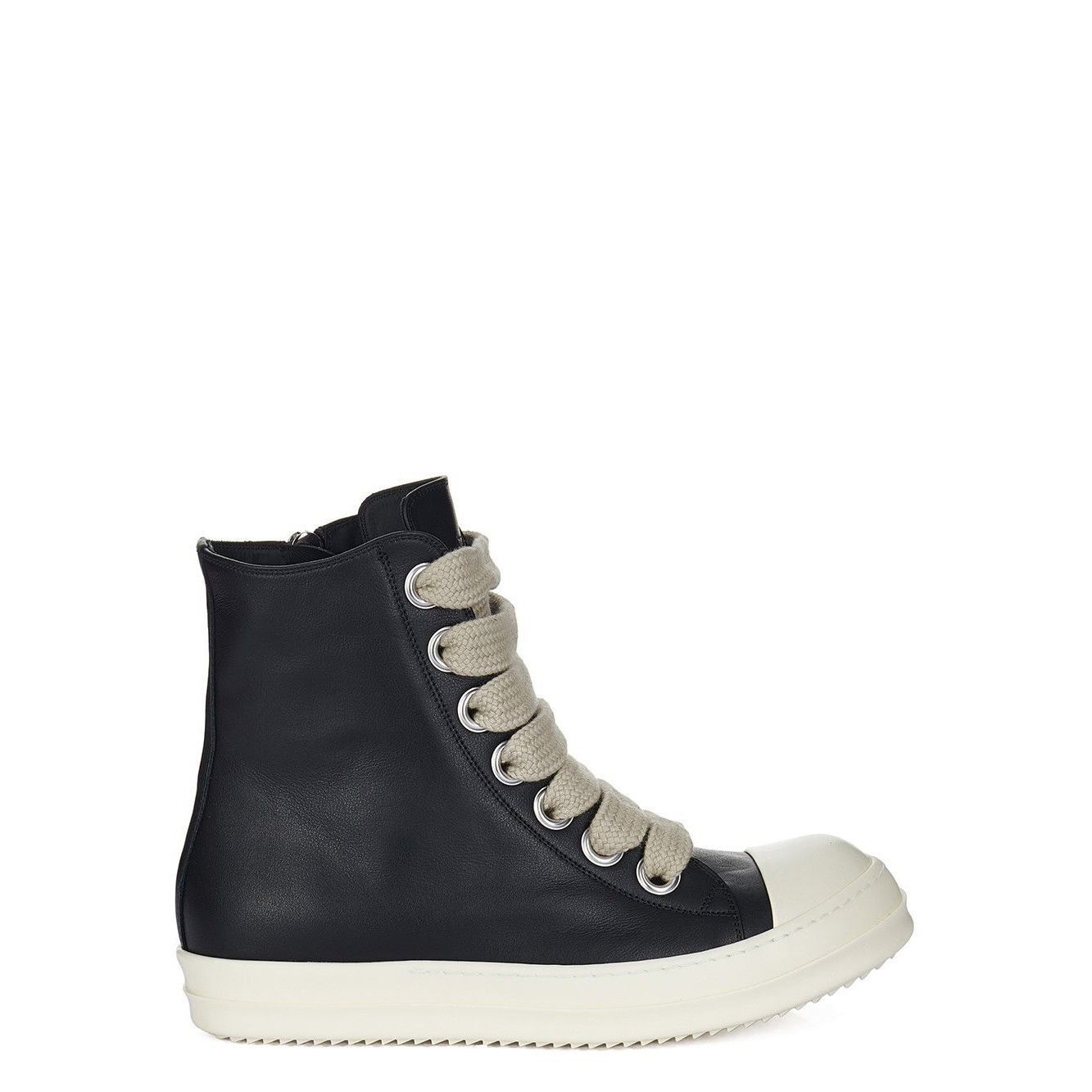 RICK OWENS Temple $1335 Jumbolace Black/Milk High Sneakers N