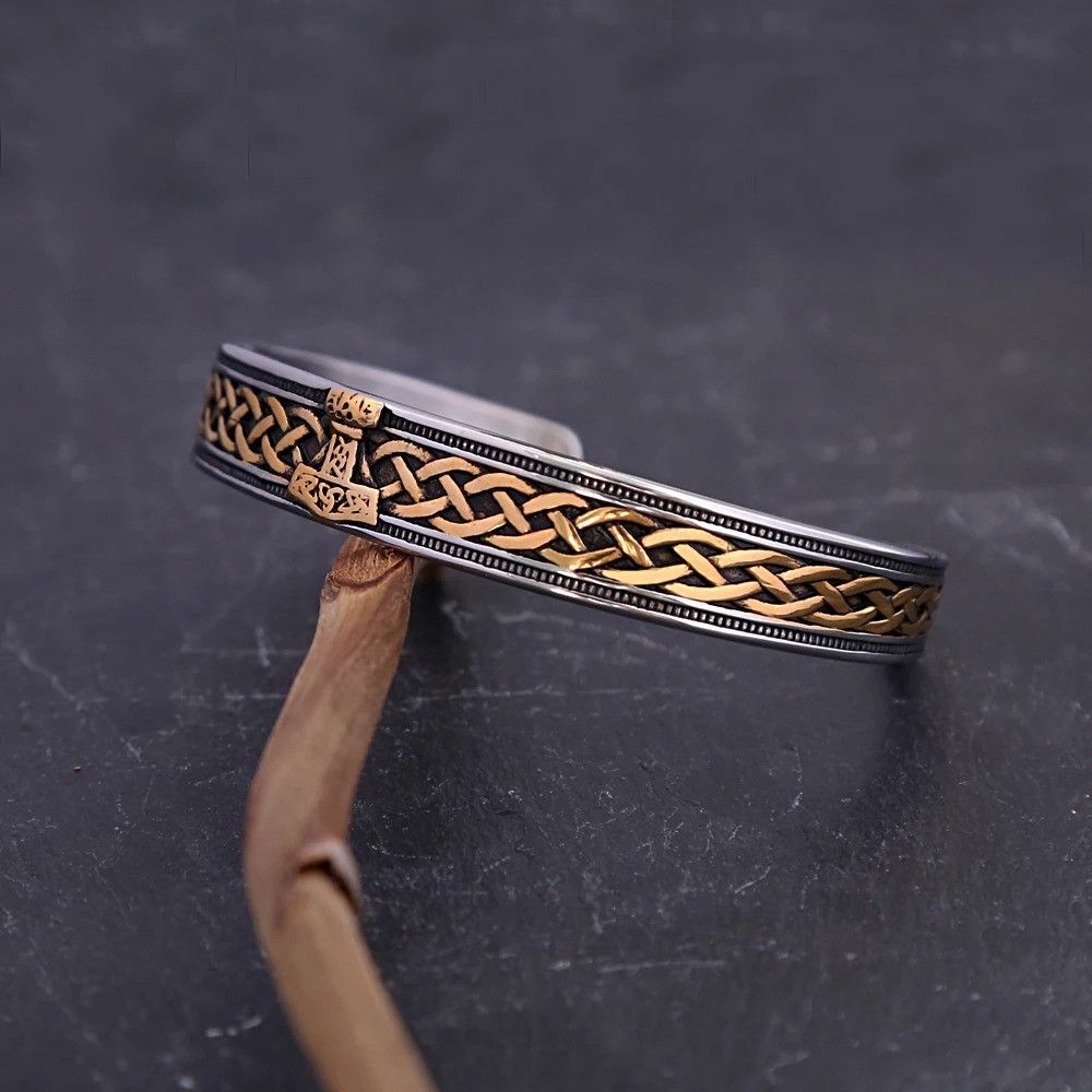Vintage Nordic Viking Thor's Hammer Bracelet Size ONE SIZE - 3 Thumbnail