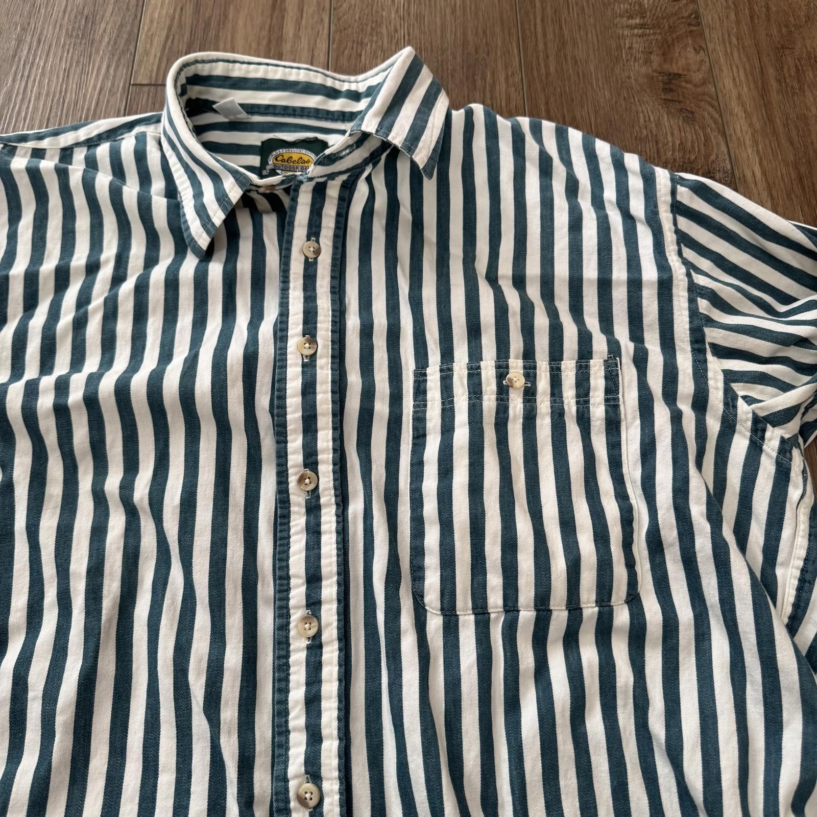 Cabelas Vintage 90s Cabela’s Striped Shirt Tall XL Size US XL / EU 56 / 4 - 2 Thumbnail