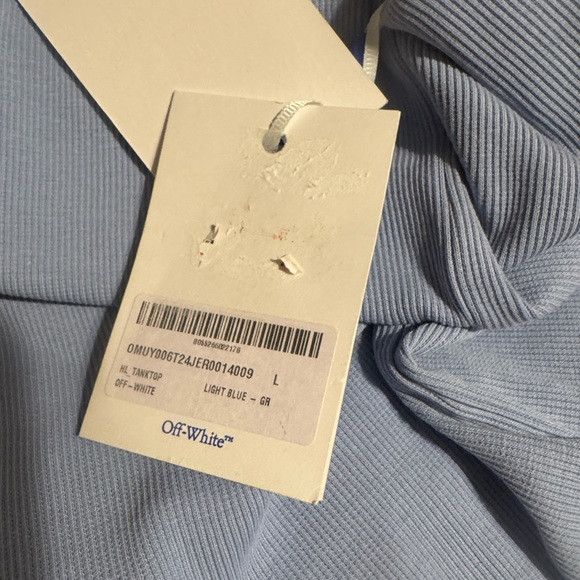 Off-White Off-White Stretch Cotton Logo Tan Blue L Size US L / EU 52-54 / 3 - 7 Thumbnail