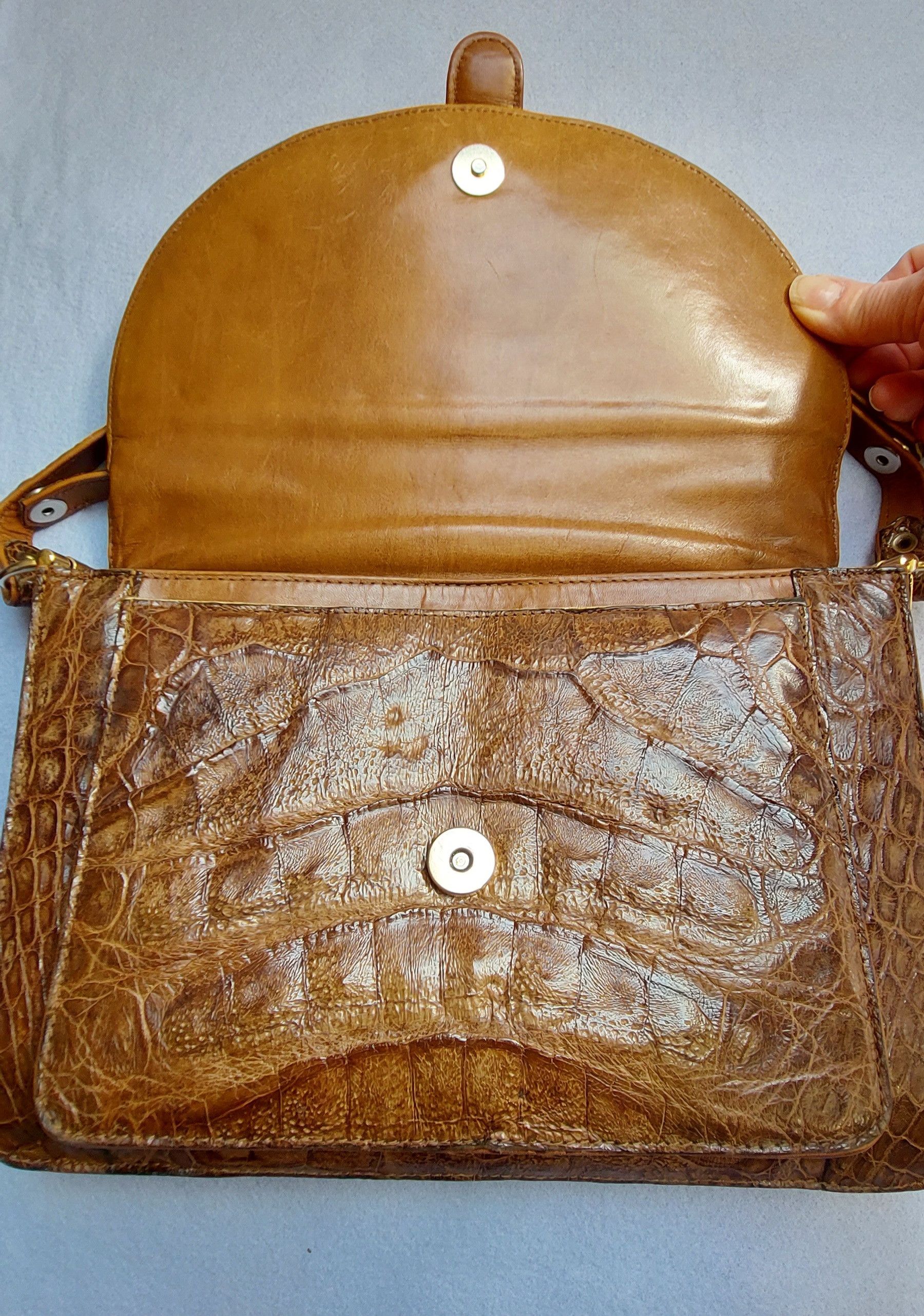 Vintage Vintage Crocodile Leather Satchel Bag Size ONE SIZE - 6 Thumbnail