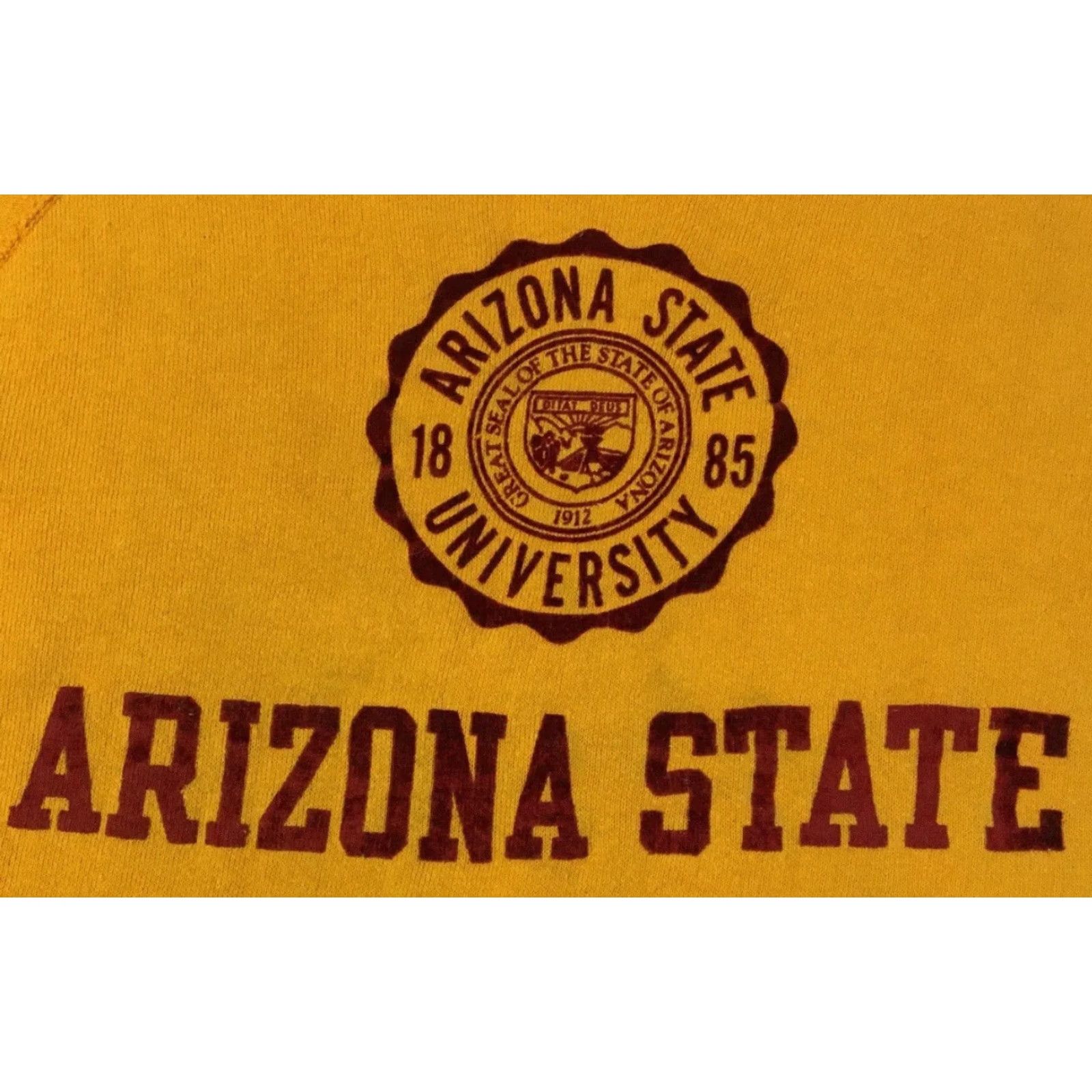 Vintage VINTAGE ASU Arizona State University Faded Flock Print Sweatshirt Hoodie S Yellow Men XS/S College Track & Field 60s 70s 80s 90s Tech Retro Size US S / EU 44-46 / 1 - 2 Thumbnail