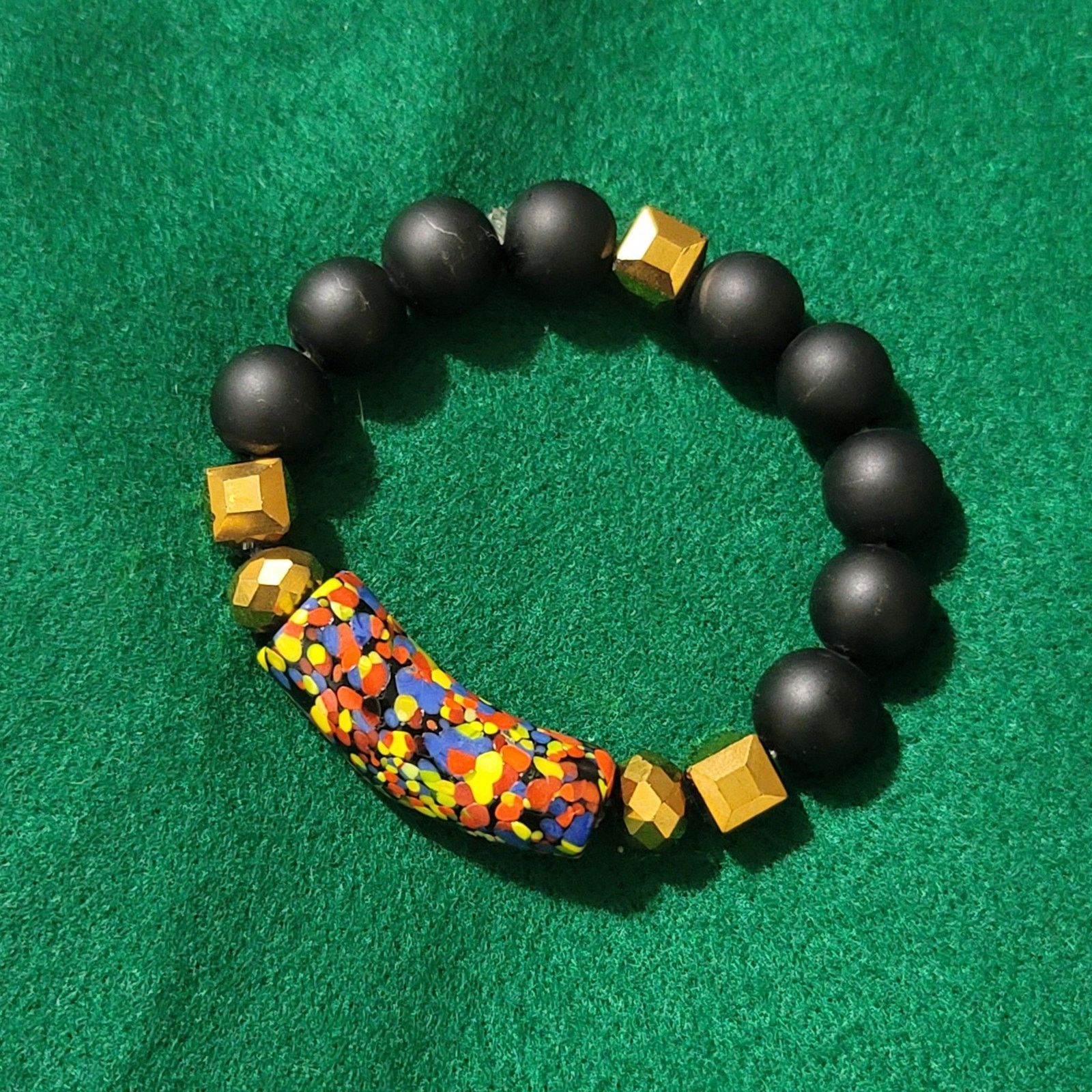 Handmade West African Ghanaian Handmade Custom Beaded Bracelet Size ONE SIZE - 1 Thumbnail