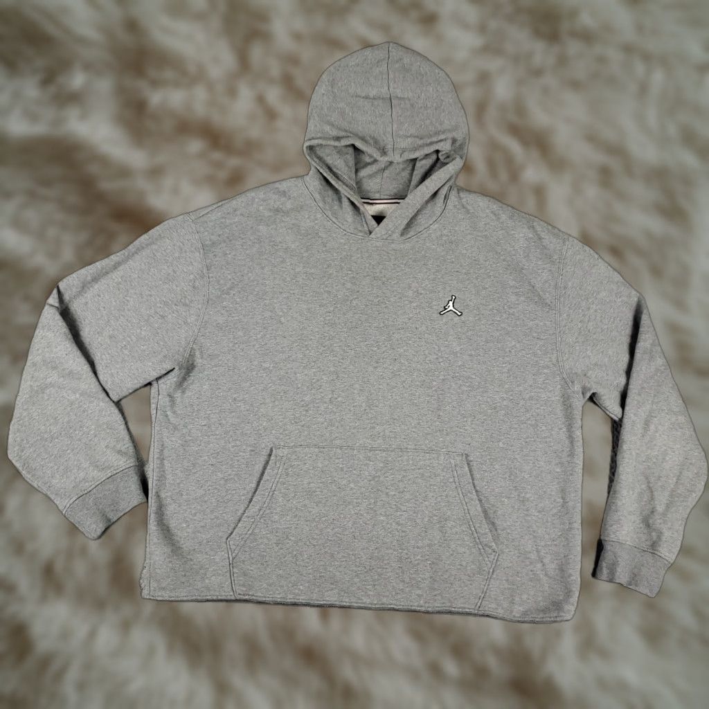 Jordan Hoodie Mens XL Gray Jumpman Pullover Sweatshirt RUNS SHORT
