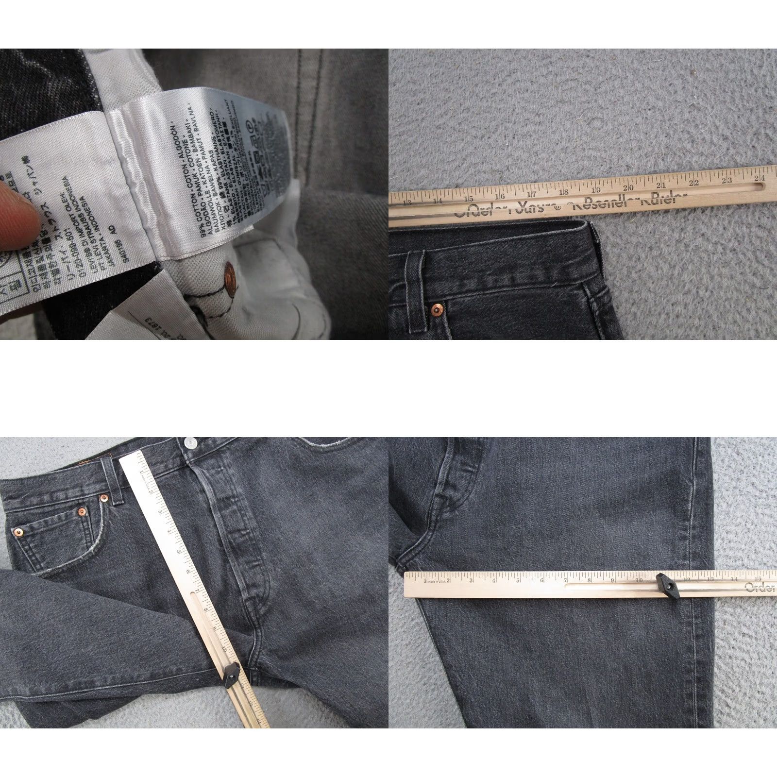 Levi's Levis 501 Jeans Men 36x30 Black Button Fly Straight 5-Pocket Denim VTG Y2K / Levi's / 501 Series / Regular Fit / Jeans Size US 36 / EU 52 - 8 Thumbnail