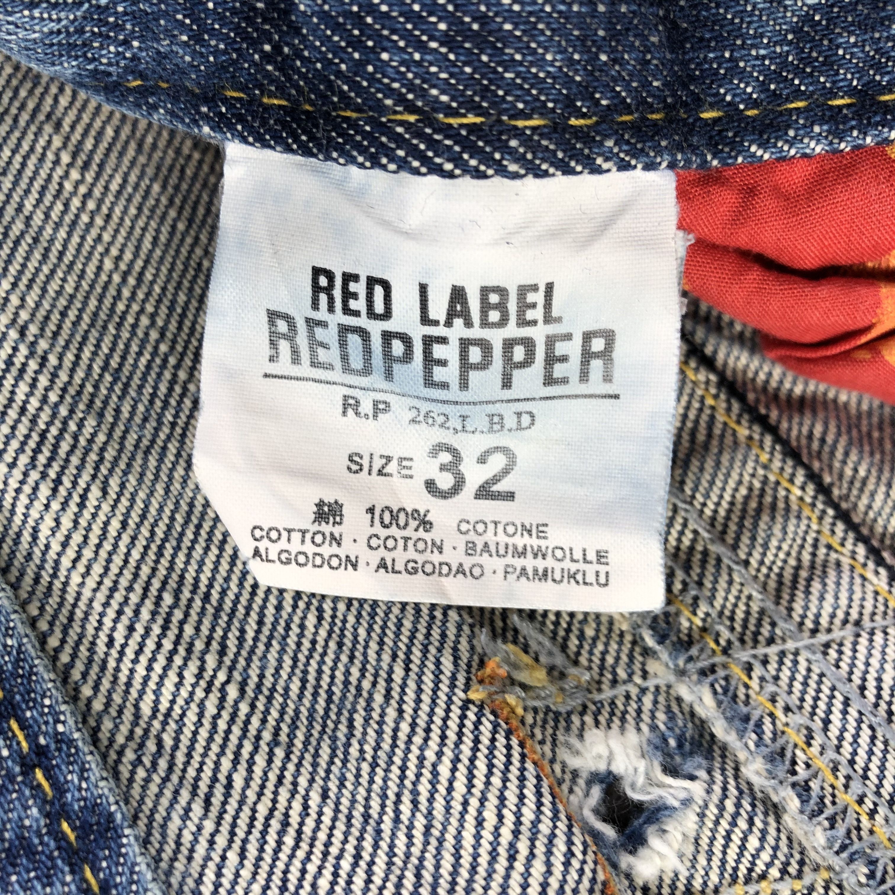 Japanese Brand Red Pepper Jeans Faded Blue Distressed Denim KJ1744 Size US 32 / EU 48 - 12 Thumbnail