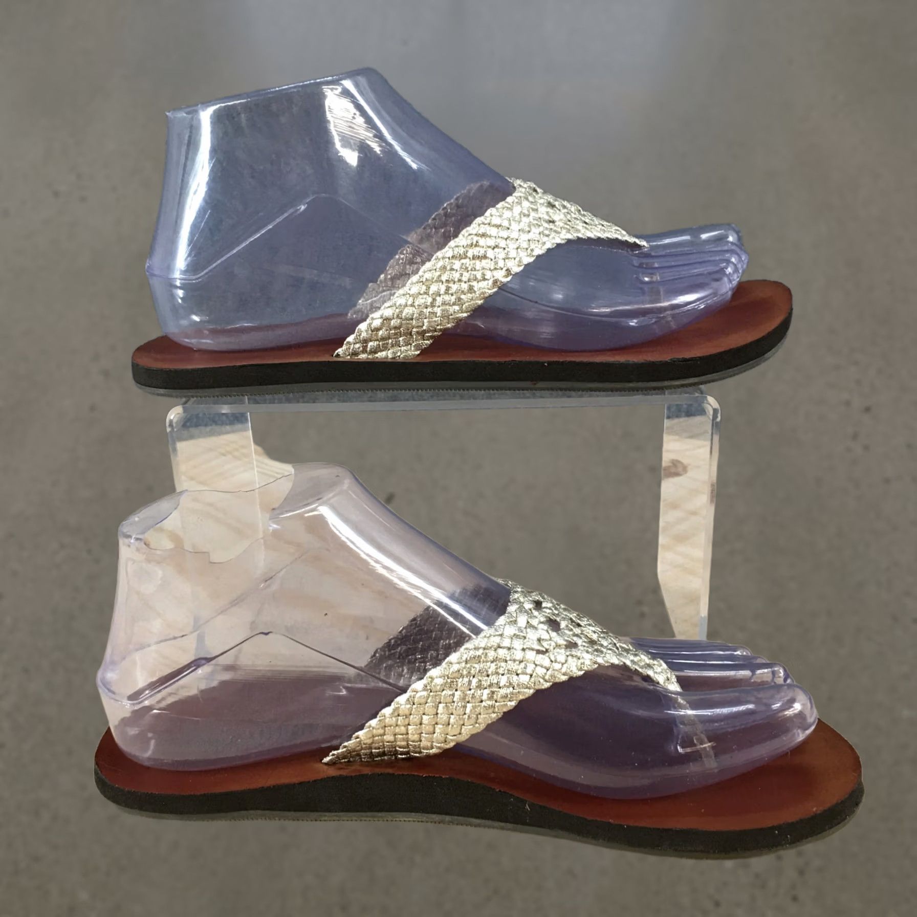 American Eagle Outfitters American Eagle Outfitters Sandals Womens 6 Thong Gold Wowen Toe-Post Casual Flat Size US 6 / IT 36 - 1 Thumbnail
