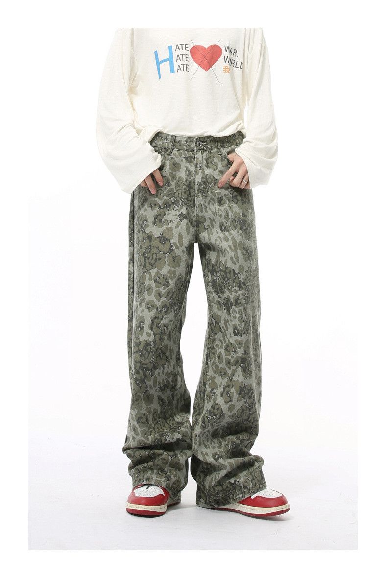 Japanese Brand American retro leopard print street hip-hop washed trousers Size US 32 / EU 48 - 2 Thumbnail