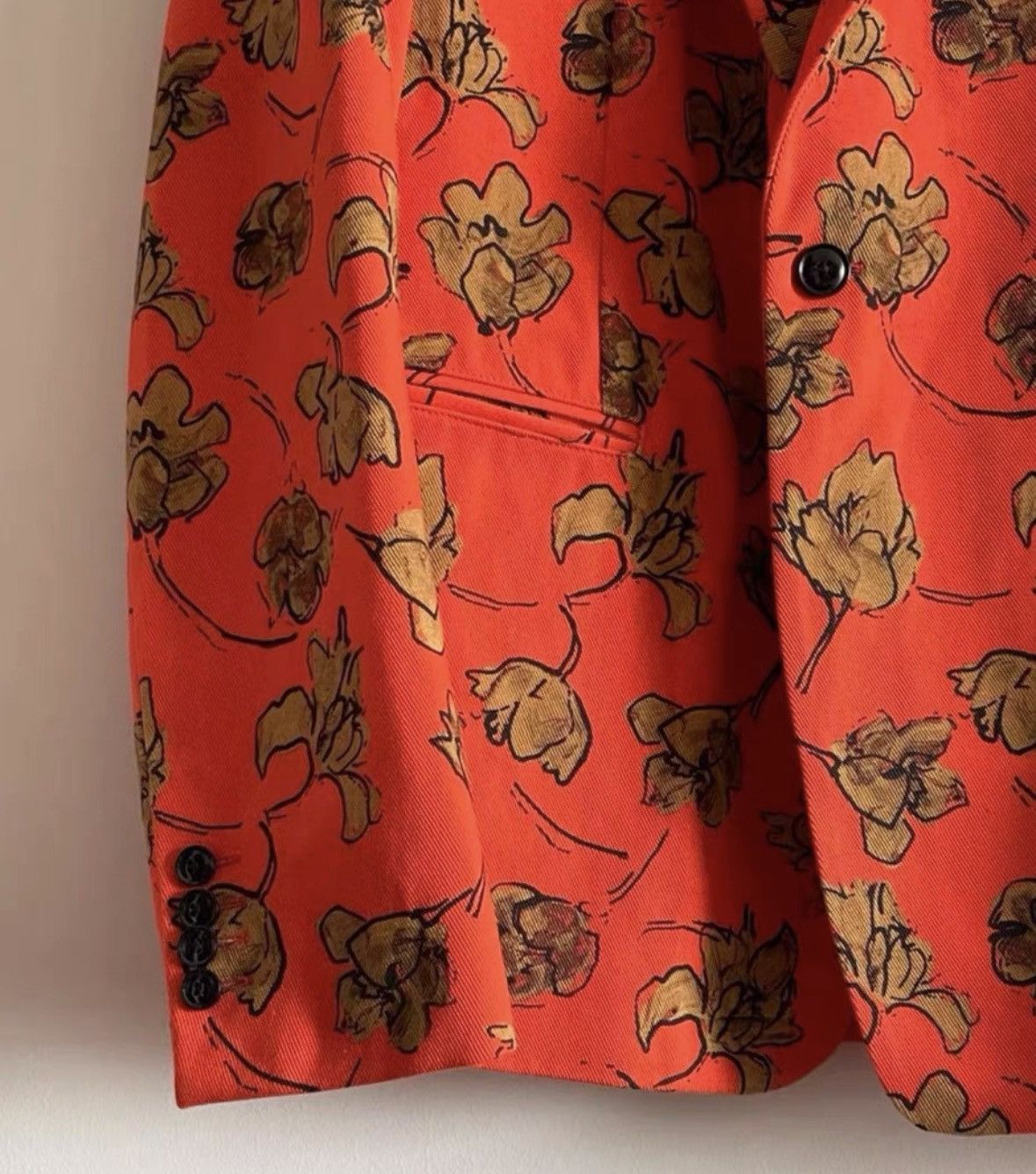 Dries Van Noten Hand paint floral smoking jacket