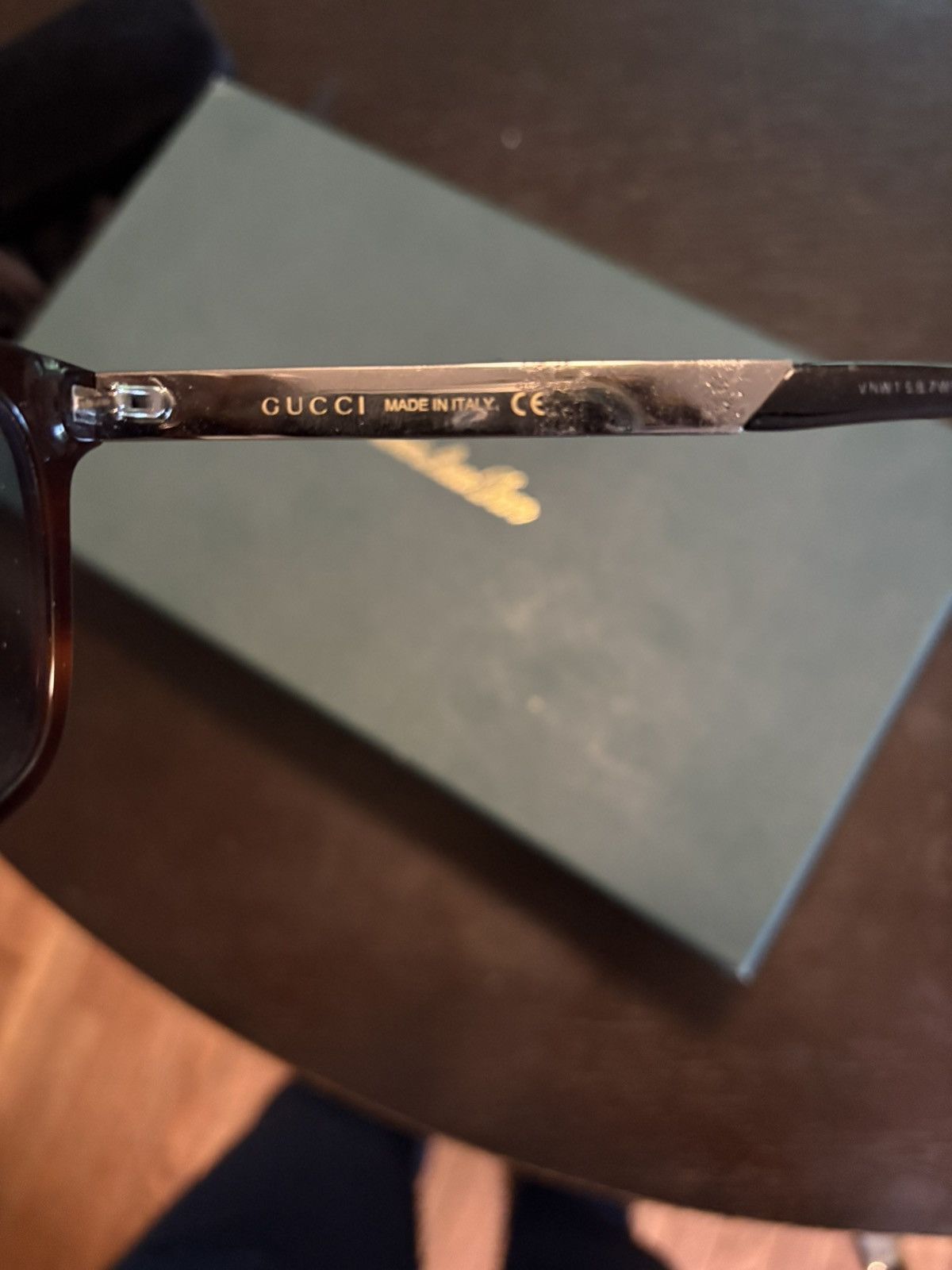 Gucci Gucci GG0695SA 003 Square Tortoise Brown Frame Blue Gradient Size ONE SIZE - 4 Thumbnail