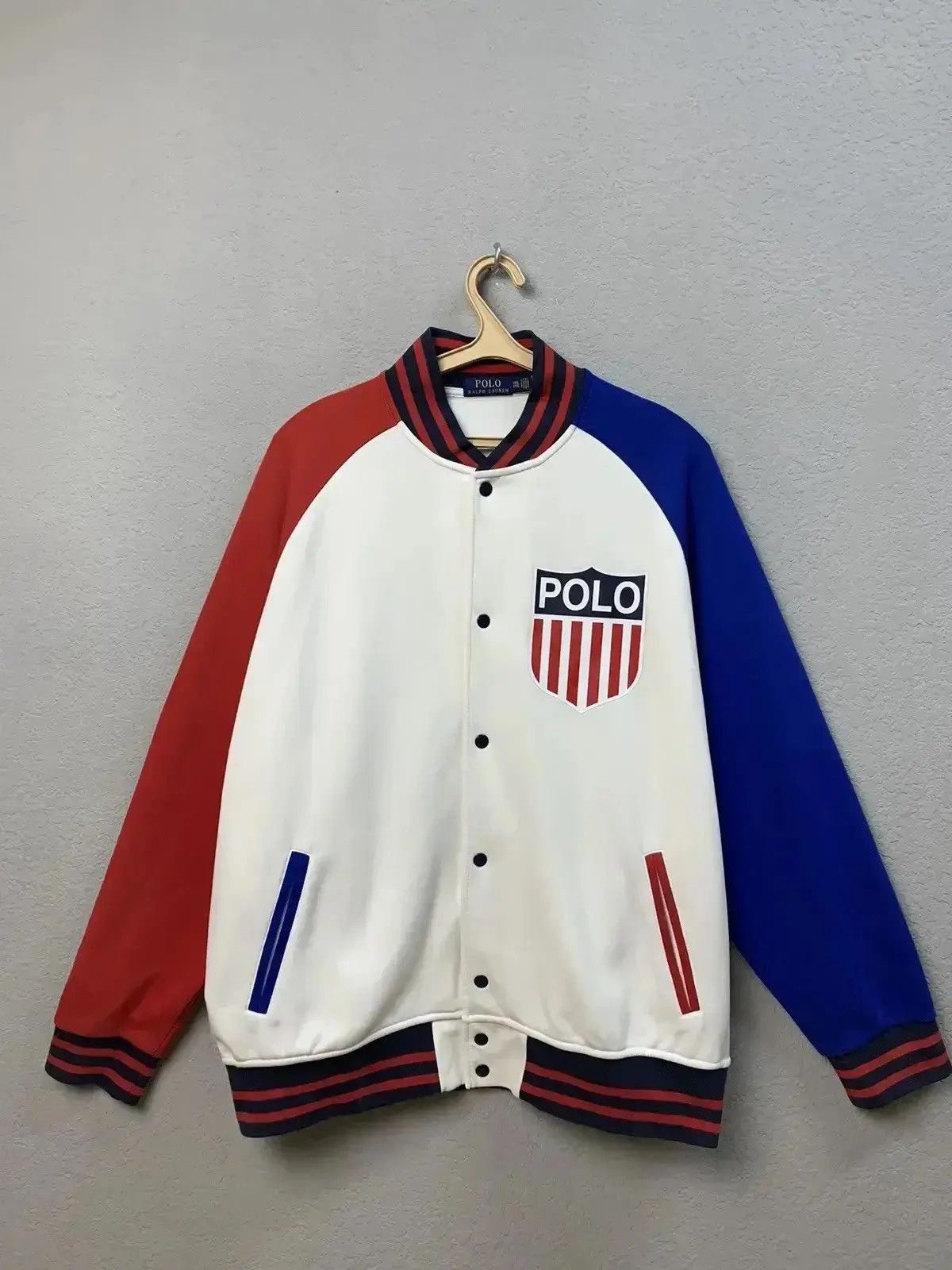 Japanese Brand × Polo Ralph Lauren New Polo Ralph Lauren USA Olympics Colorblock Varsity Jacket Size US XXL / EU 58 / 5 - 1 Thumbnail