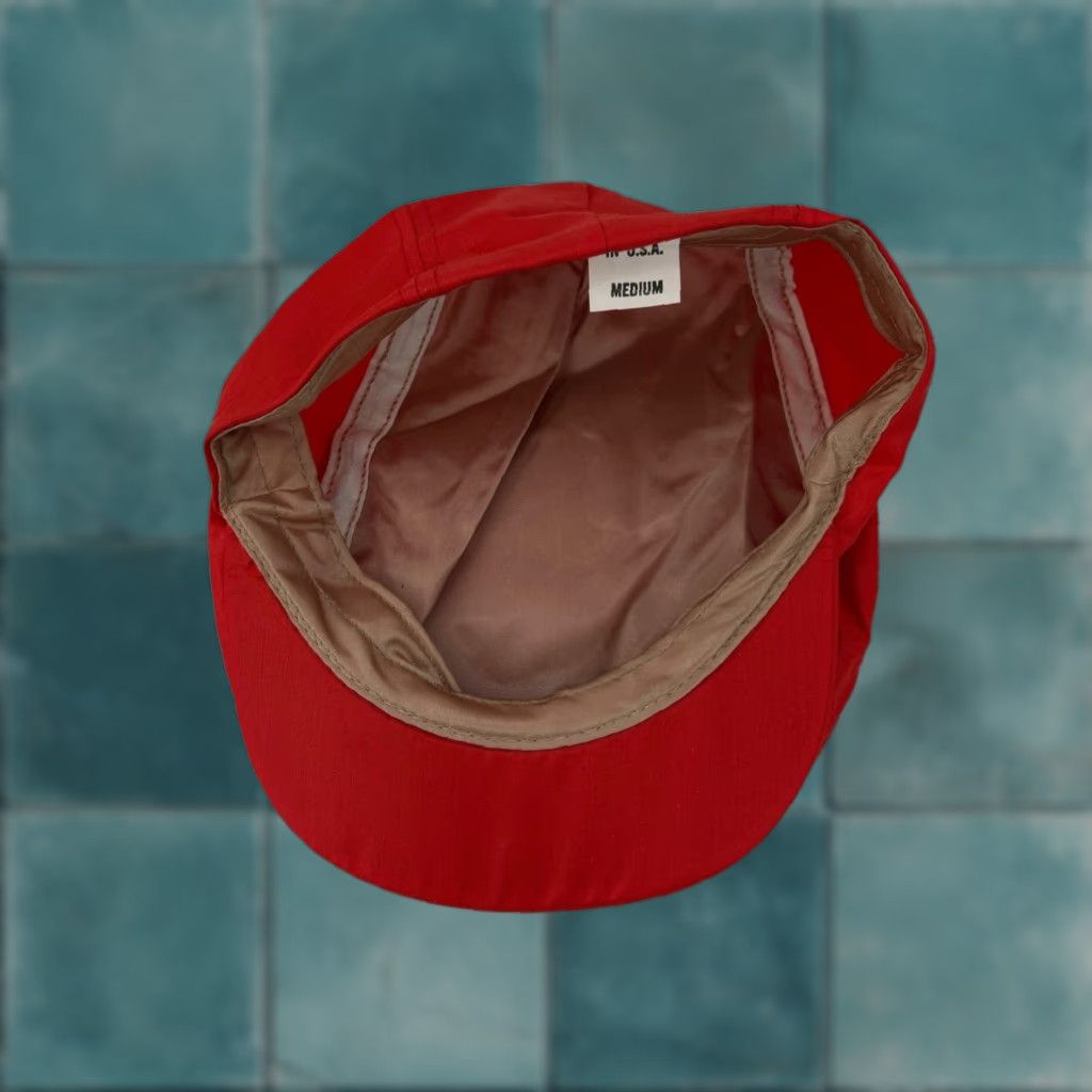 Vintage VINTAGE Cabbie Driver's Flat Cap Hat Adult M Red 90s Deadstock NWOT Made in USA Mens Size ONE SIZE - 1 Thumbnail