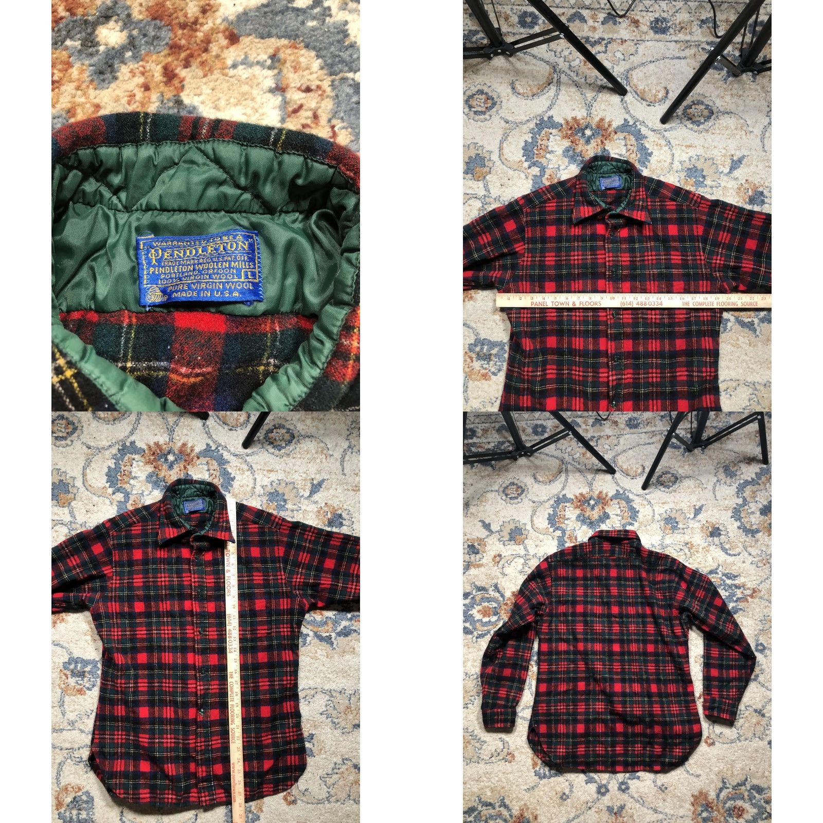 Pendleton VINTAGE Pendleton Jacket Mens Medium Red Green Plaid Wool Flannel 70s USA Mens Size US L / EU 52-54 / 3 - 8 Thumbnail
