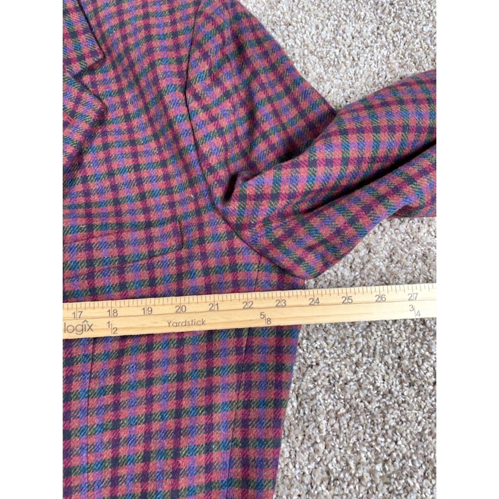 Gap VTG GAP Wool 3 Button Blazer Men’s Medium Red Green Blue Plaid Check Preppy Size 40R - 5 Thumbnail