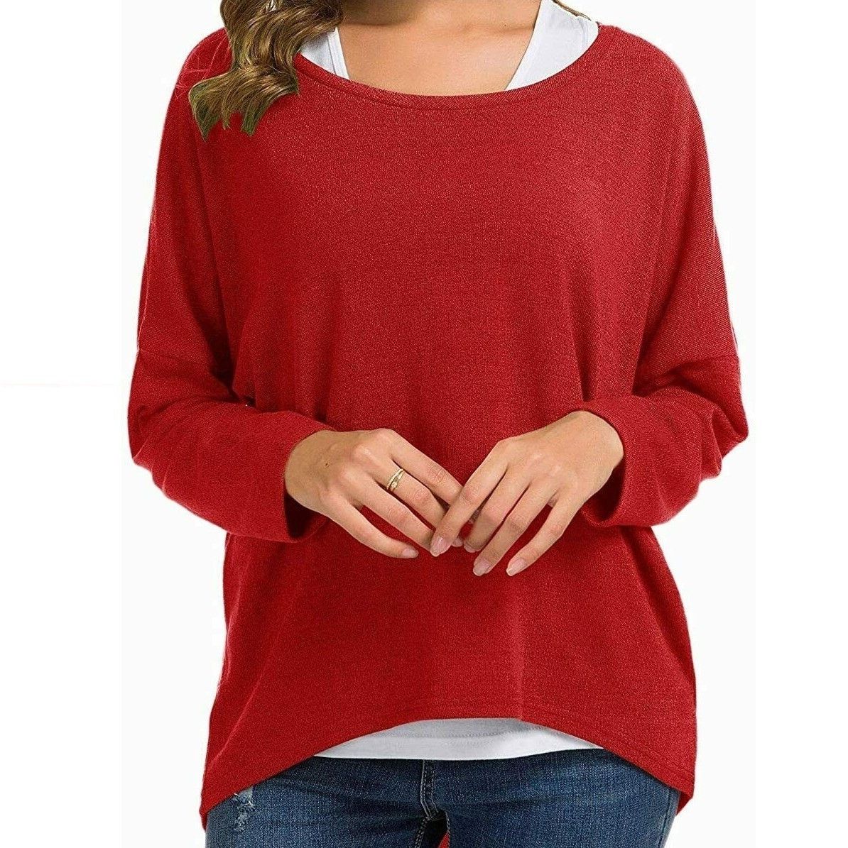 Other UGET Oversized Loose Fitting Pullover Red Sweater Top Size S / US 4 / IT 40 - 1 Thumbnail