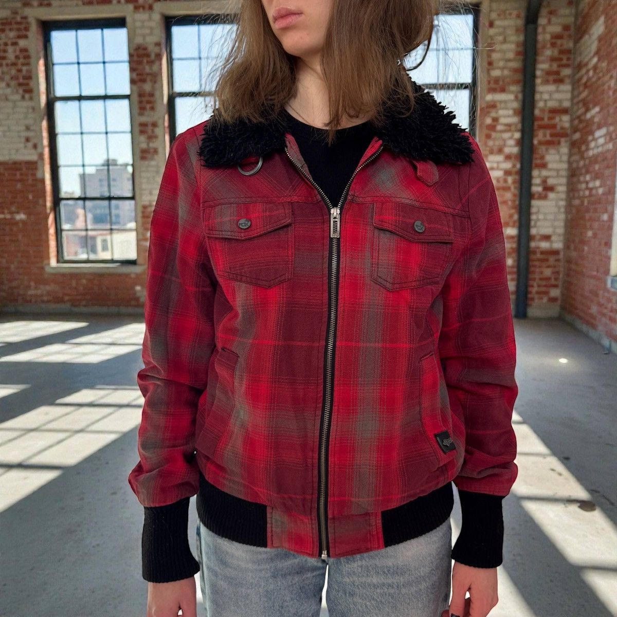 Fox Racing Fox Racing Vintage Y2K Faux Fur Jacket Size L / US 10 / IT 46 - 1 Thumbnail