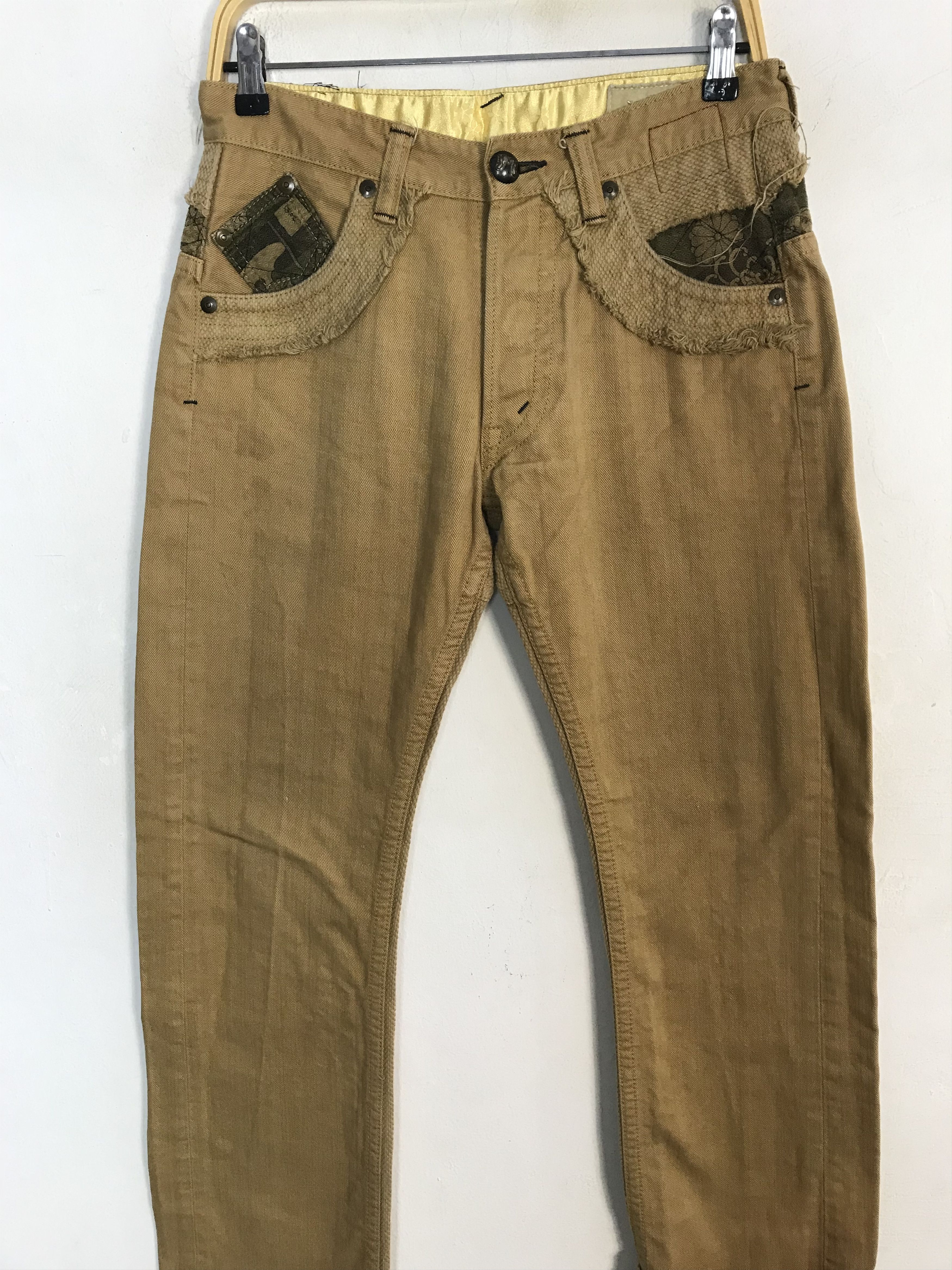 Japanese Brand 90s Japanese Beige Jeans Ethic Style Buttonfly Straight Cut Size US 30 / EU 46 - 3 Thumbnail
