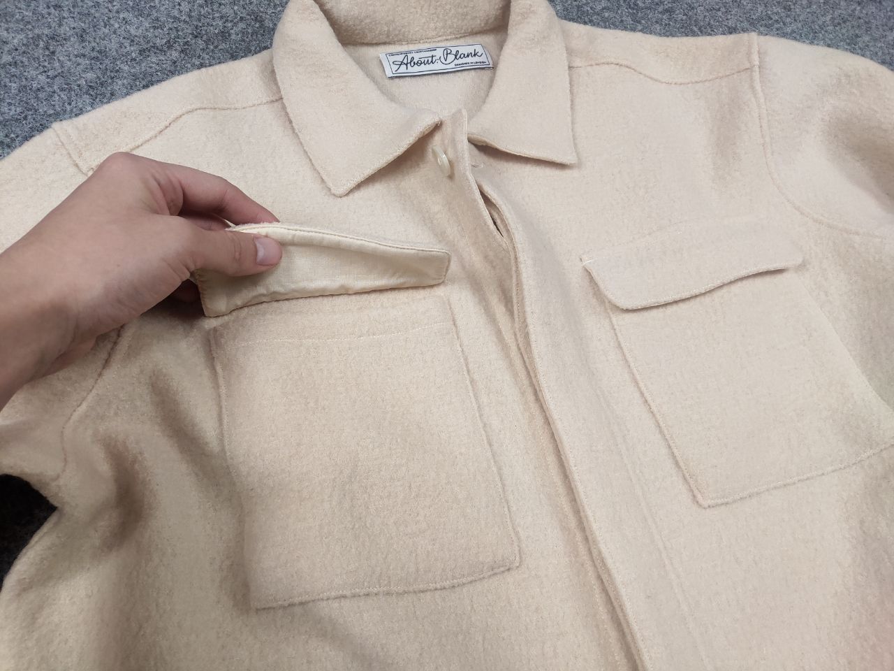 About:Blank About:Blank cropped wool oversized pockets Overshirt jacket Size US L / EU 52-54 / 3 - 14 Thumbnail