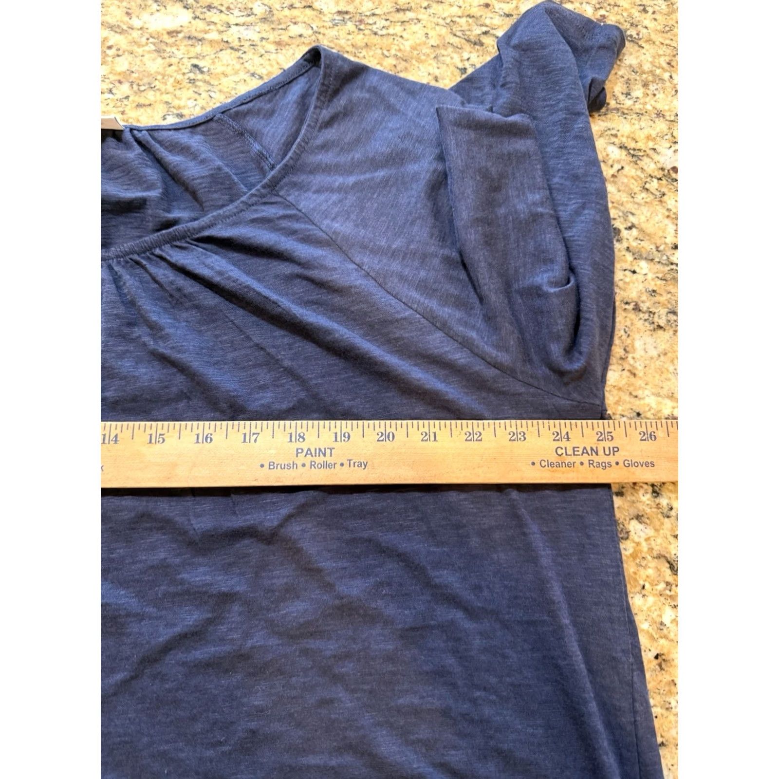 J. Jill J.Jill Blouse Shirt for Women 2X Plus Heather Blue 3/4 Sleeve Scoop Neck Cotton Blend Solid Size XXL / US 16-18 / IT 52-54 - 2 Thumbnail