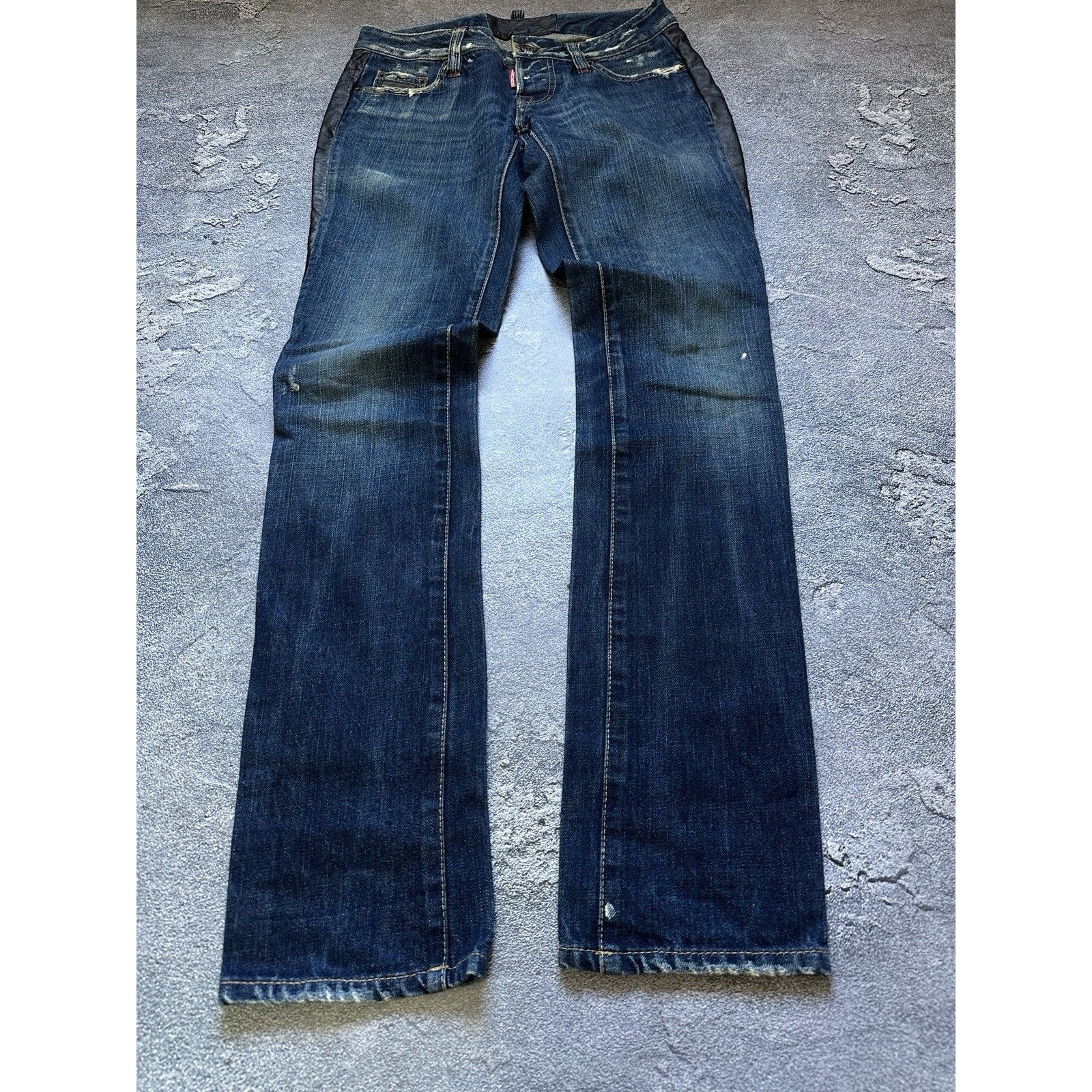 Dsquared2 Vintage Dsquared2 Distressed Leather Inserts Denim Pants Size 30" / US 8 / IT 44 - 7 Thumbnail