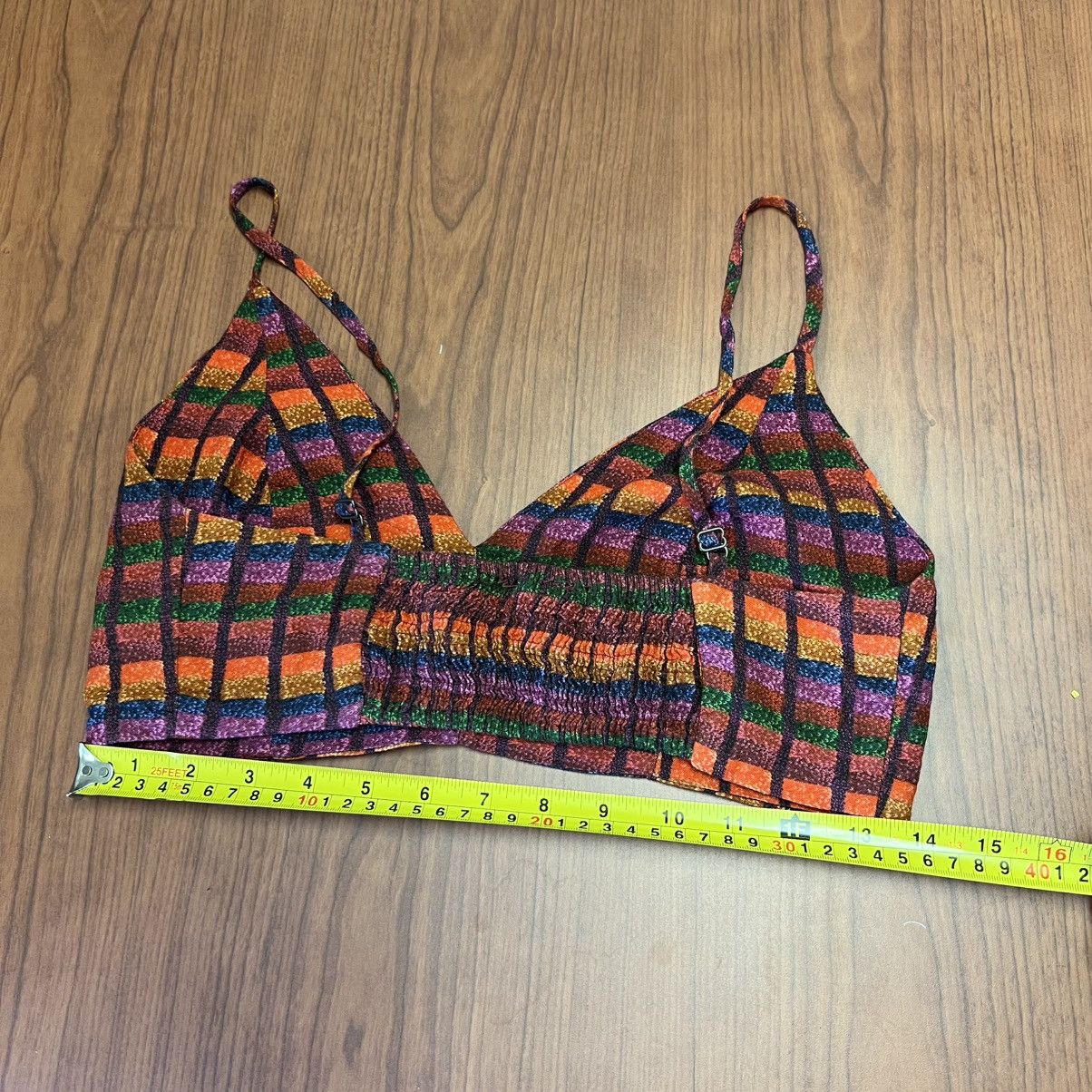 Farm Rio Farm Rio Multicolor Bikini Top Viscose Smocked Back Brazil Size XS / US 0-2 / IT 36-38 - 3 Thumbnail