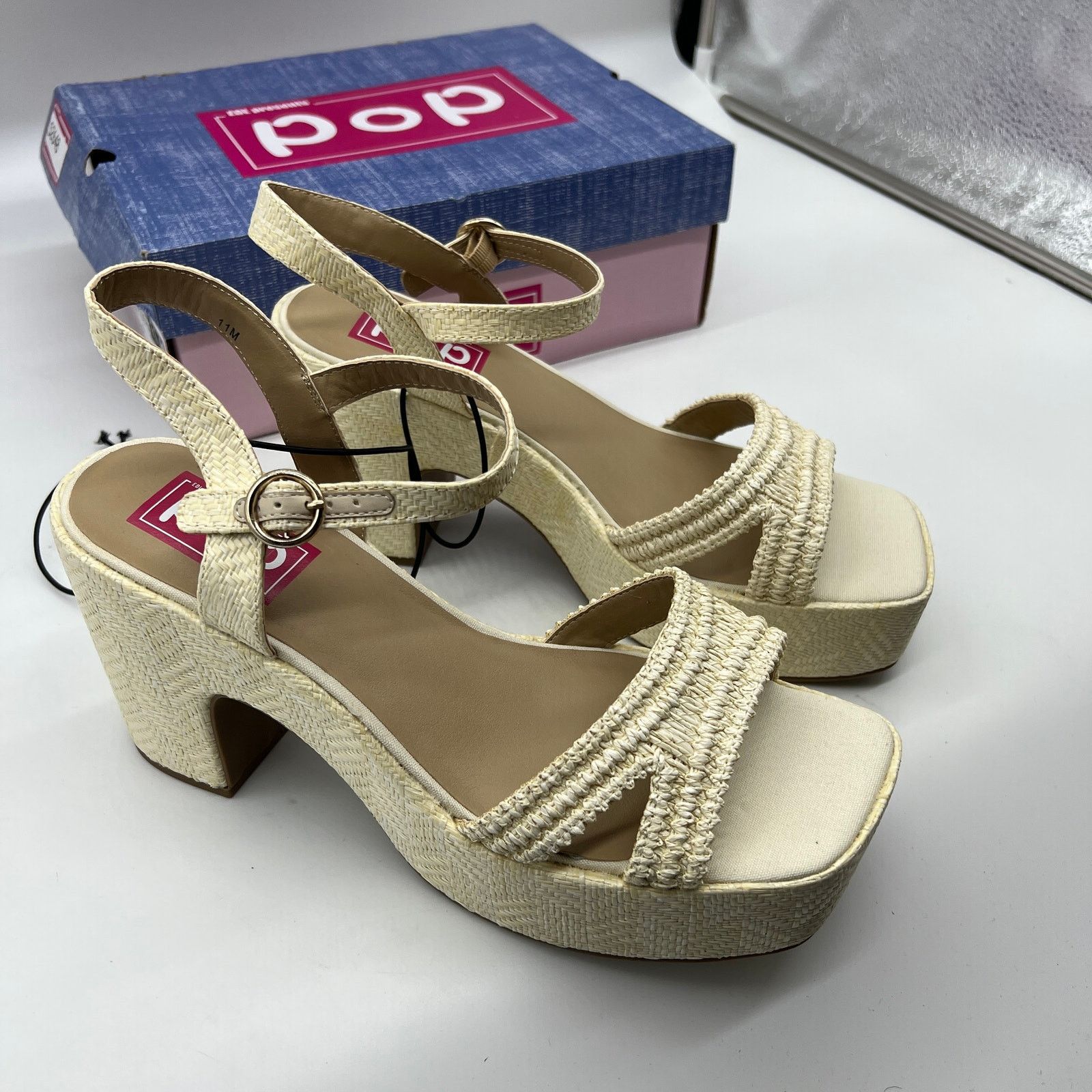 Other Pop Womens Applaud Heeled Sandals Natural Size US 11 / IT 41 - 11 Thumbnail