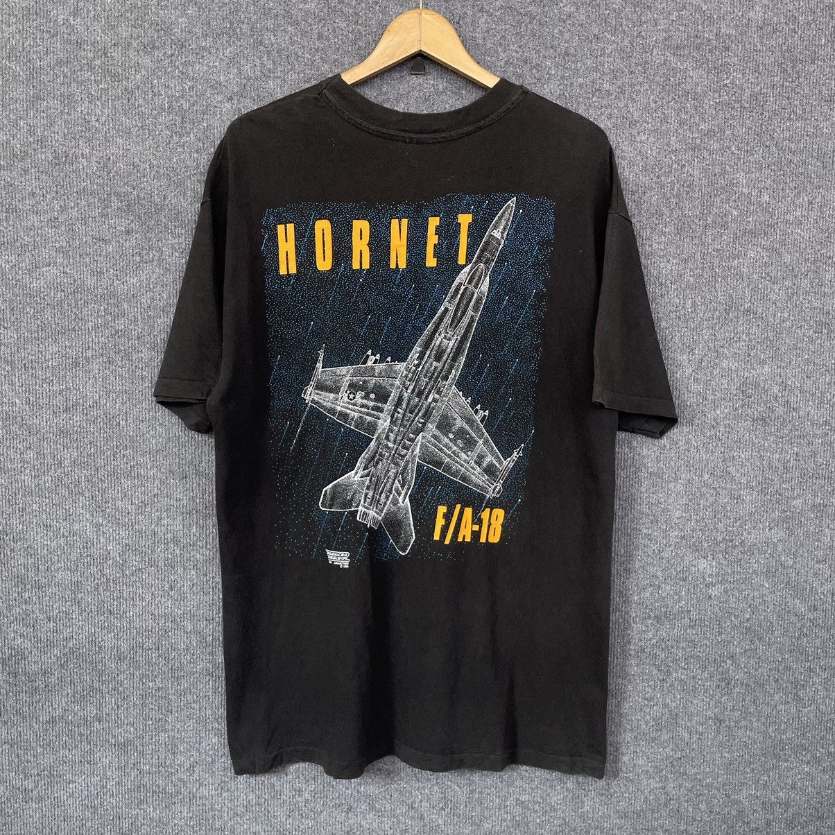 Vintage 1993 F/A-18 Hornet Jet American Eagle T Shirt Size US L / EU 52-54 / 3 - 1 Thumbnail