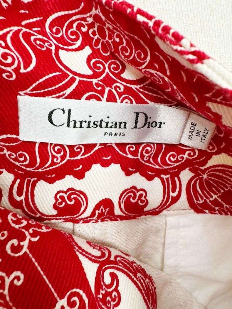 Dior Dior Red Printed Shorts Size 38-2506 Size 37" - 3 Thumbnail