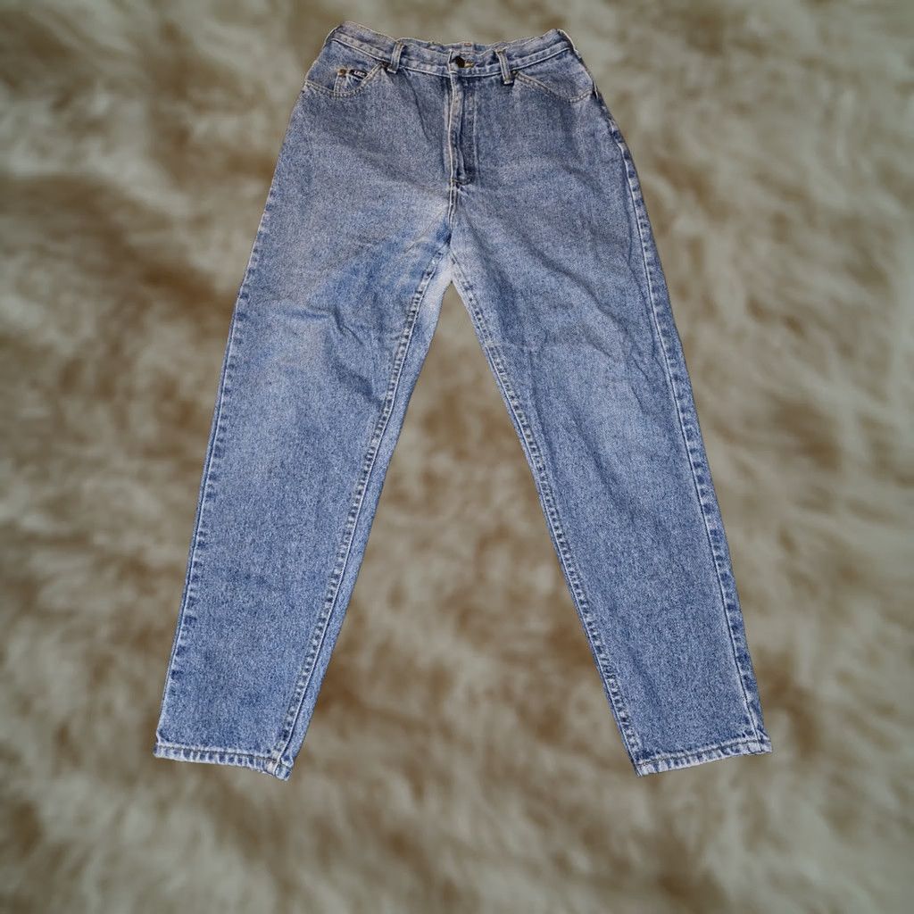 Lee VINTAGE Lee Jeans Tapered High Rise Blue 100% Cotton Women's 14 USA 80s 90s Denim Size 36" / US 14 / IT 50 - 1 Thumbnail