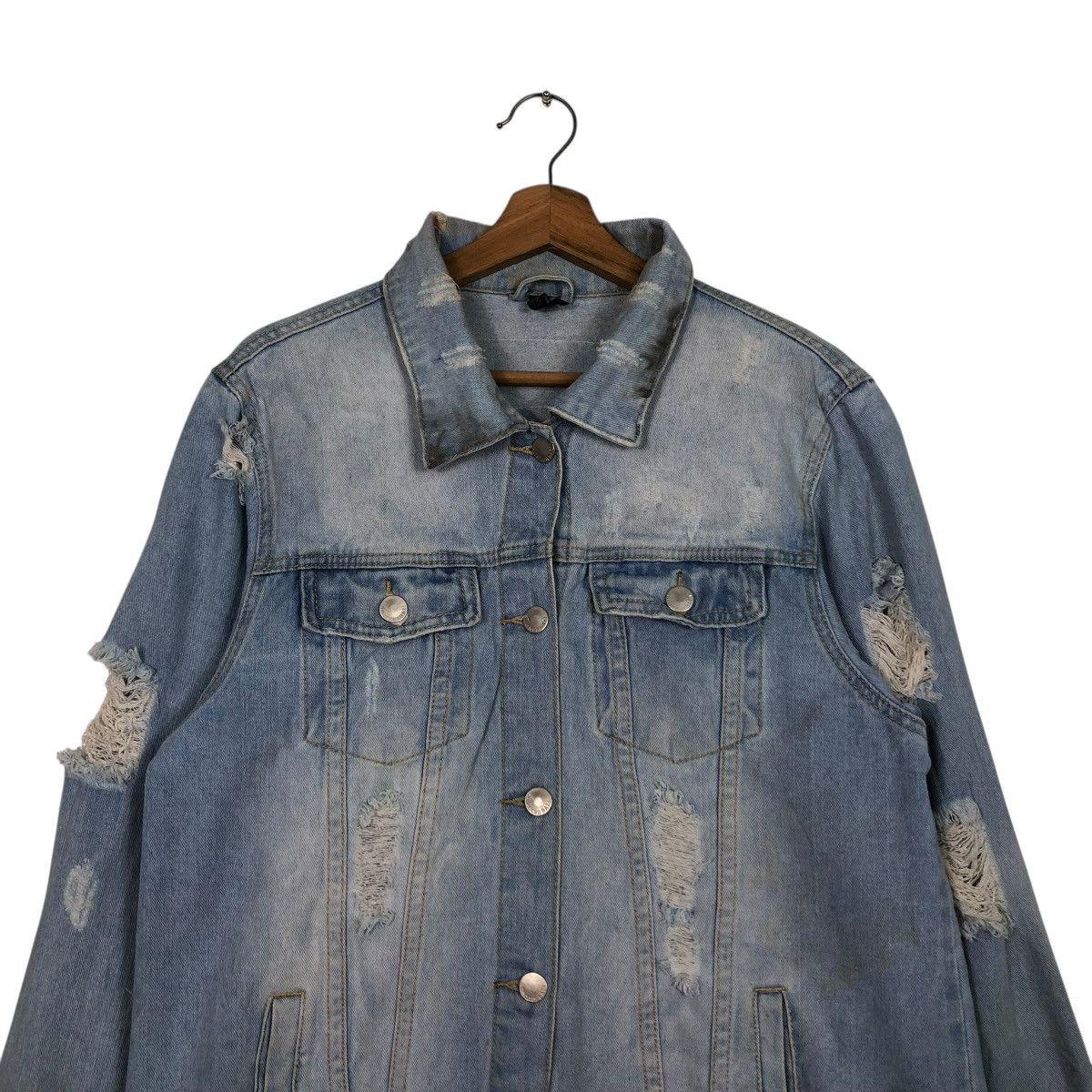 Vintage 🔥VINTAGE DENIM SHIRT JACKET BIKER PUNK DESIGN BAZI USA Size US M / EU 48-50 / 2 - 5 Thumbnail