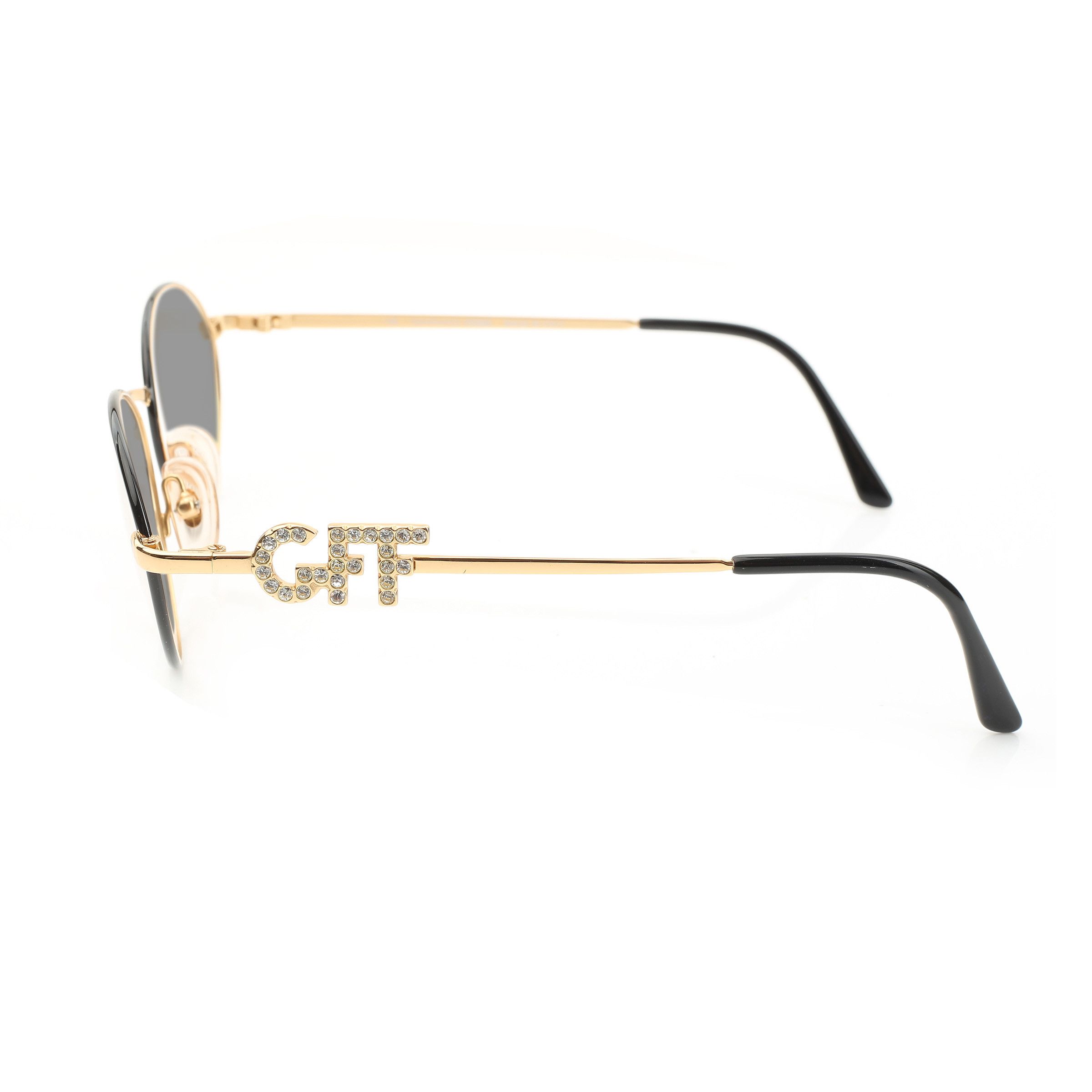 Gianfranco Ferre Gianfranco Ferre '90s Crystal Signature Gold Oval Sunglasses Size ONE SIZE - 3 Thumbnail